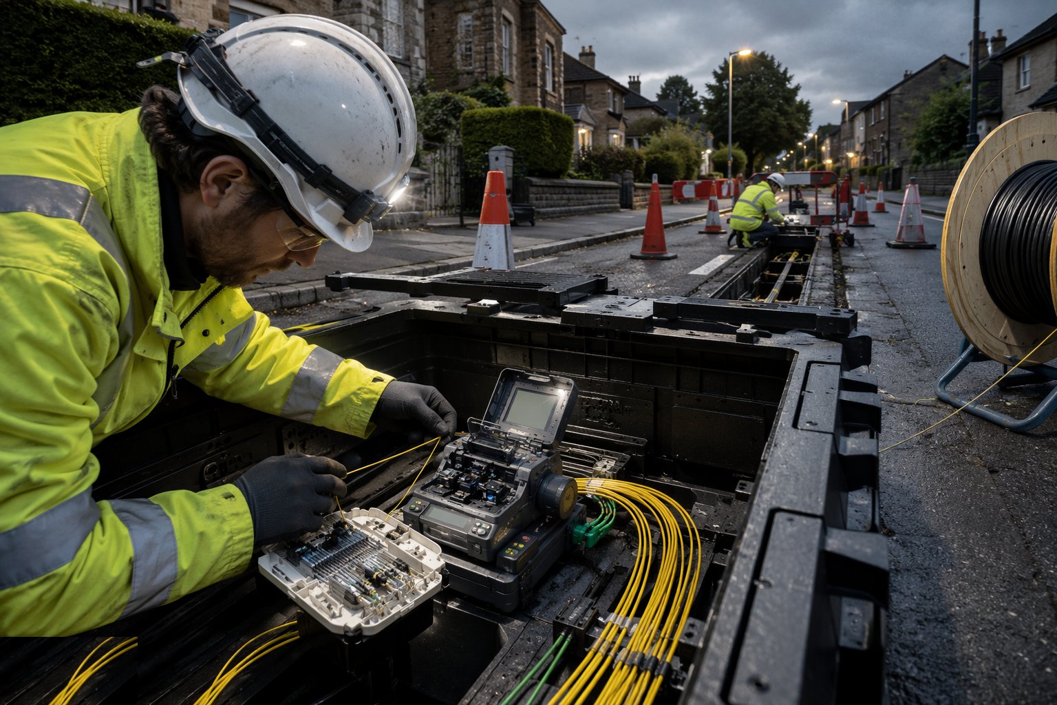 Splice, test and commission — Fibre Network Installation, step 6