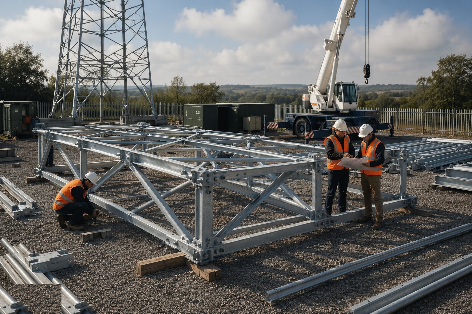 Pre-assemble and inspect the steelwork — Telecom Towers, Masts & Rooftop Sites, step 3
