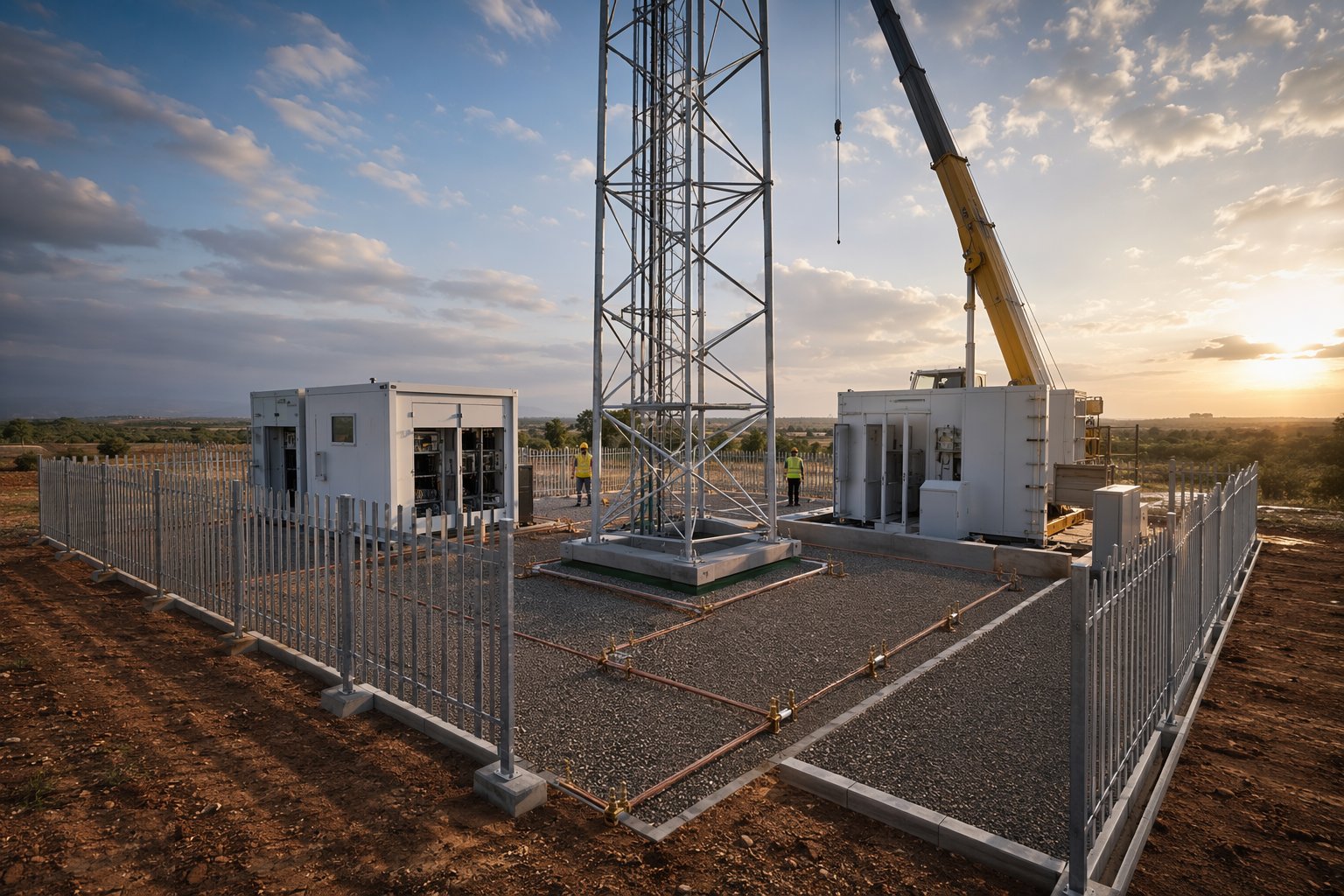 Build out the compound, power and earthing — Telecom Towers, Masts & Rooftop Sites, step 6