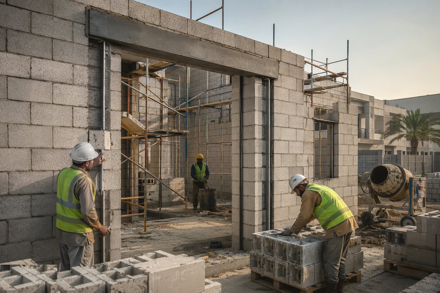 Form openings — lintels, jambs and stiffeners — Block Wall Construction, step 4