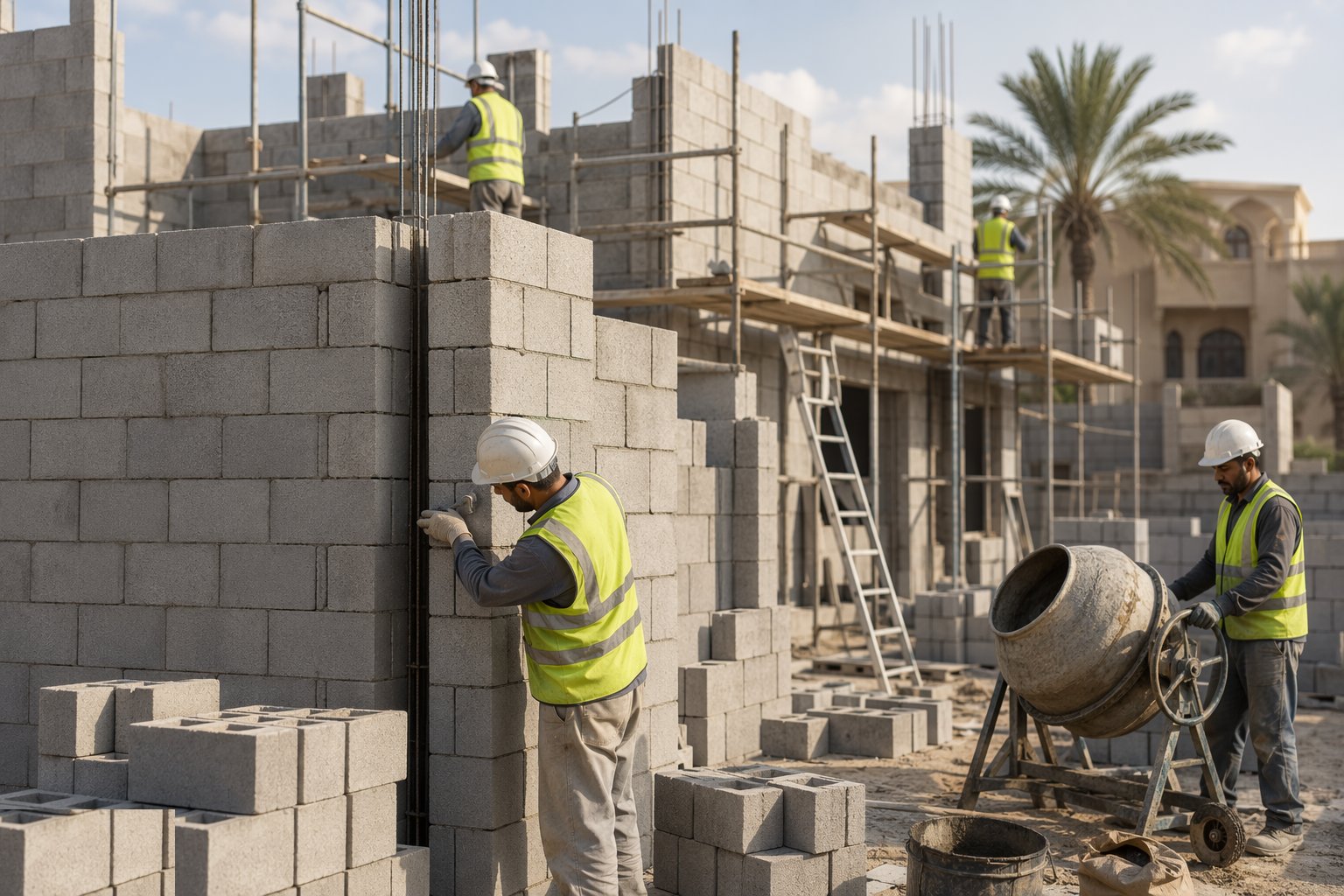 Build movement joints and deflection heads — Block Wall Construction, step 5