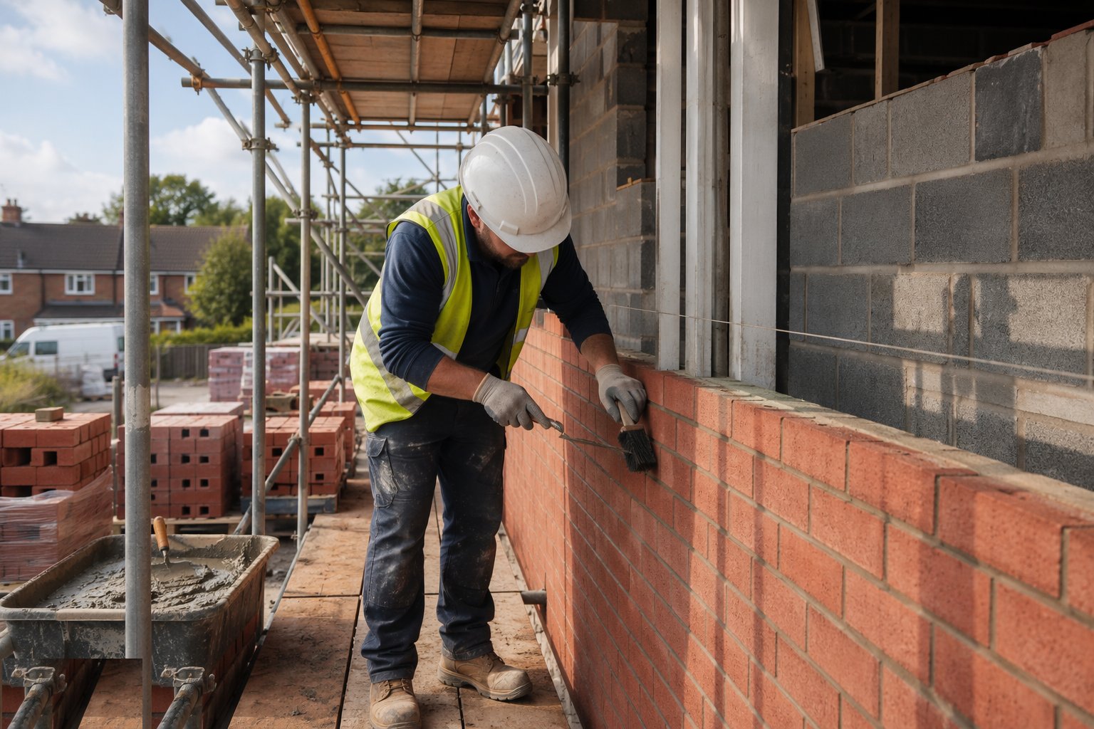 Point, clean down and protect — Brick Wall Construction, step 8