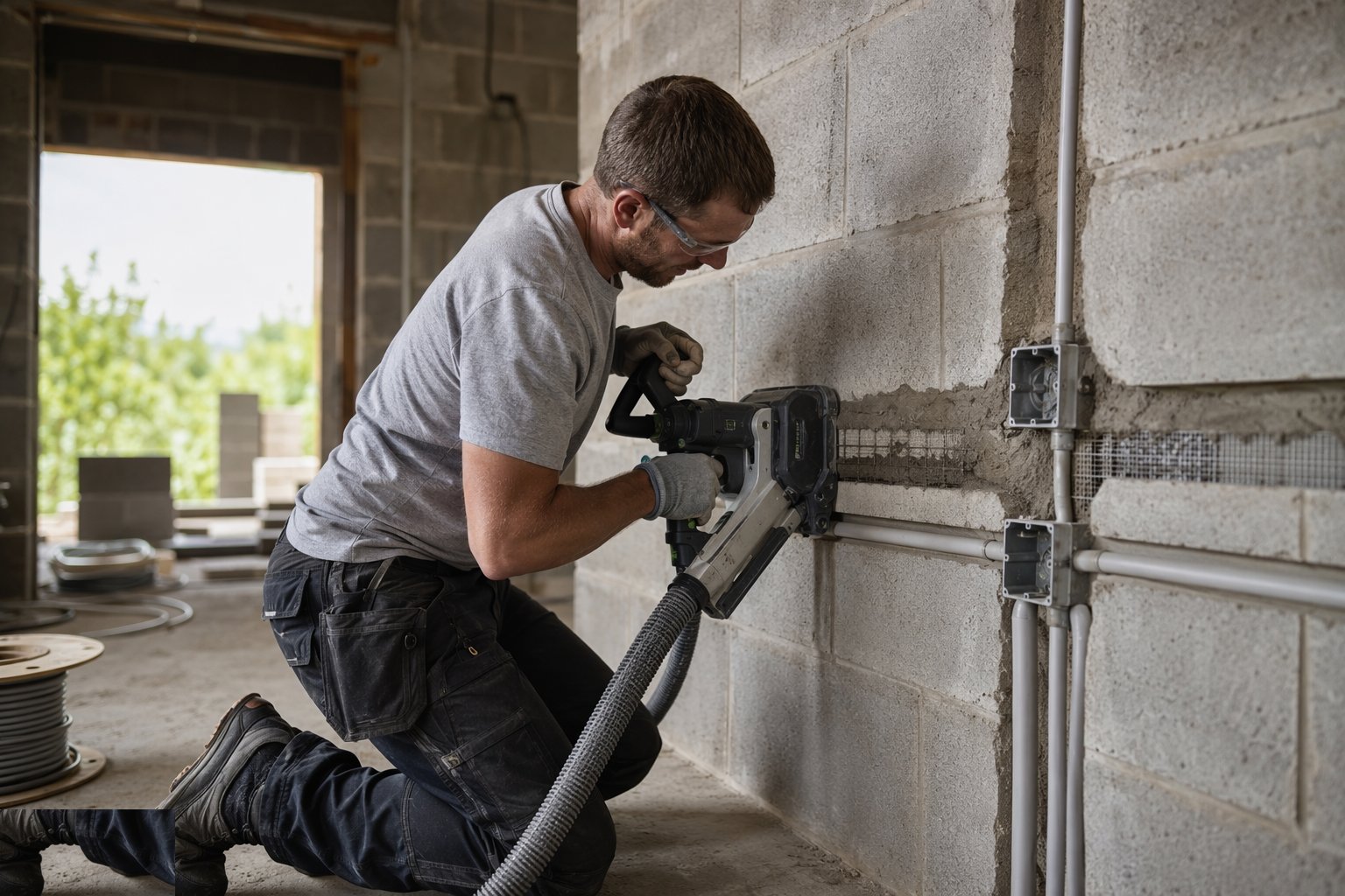 Reinstate the chase properly — Chasing & First-Fix Cutting for Services, step 6