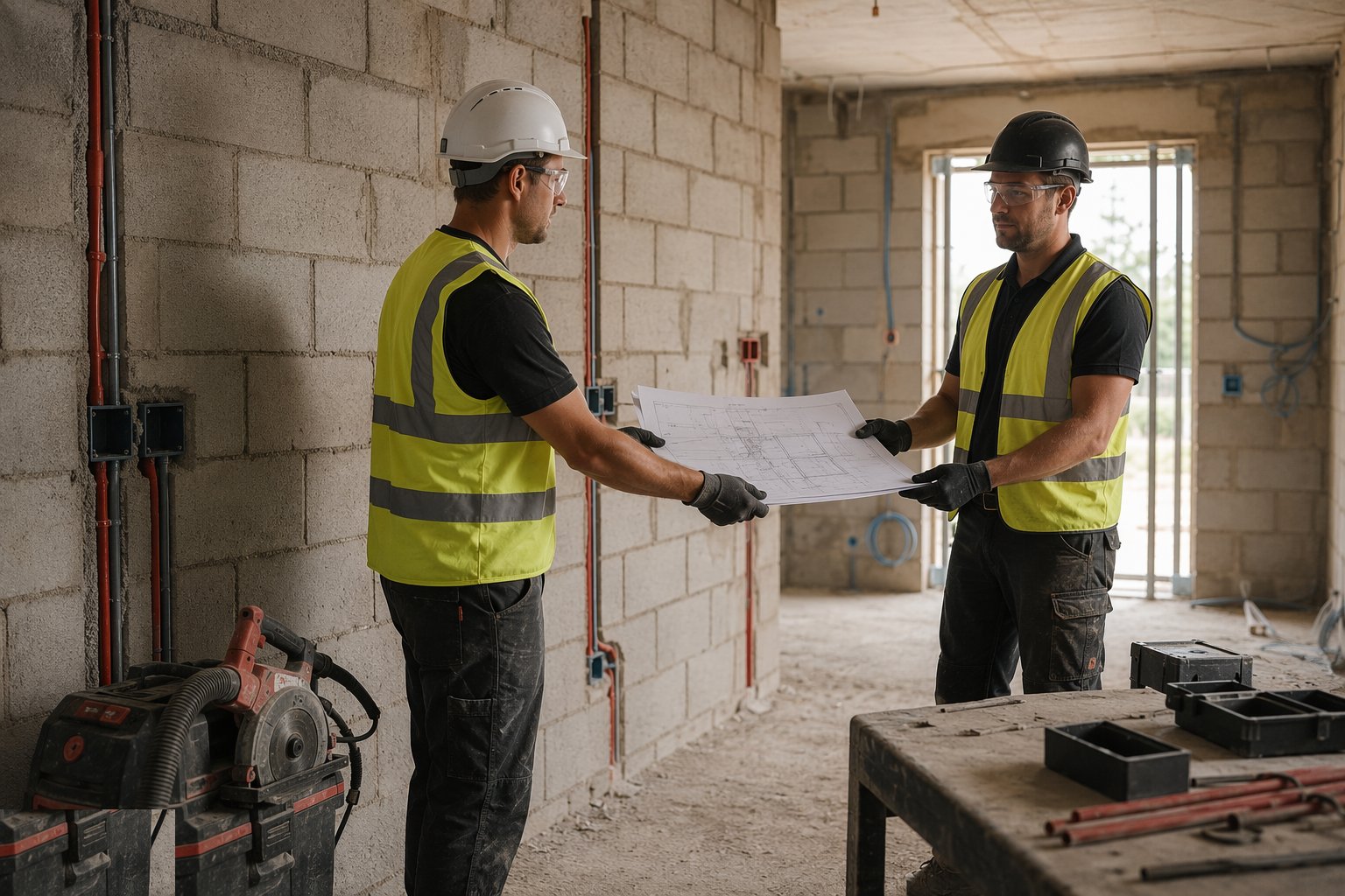 Record and hand over the route drawings — Chasing & First-Fix Cutting for Services, step 8