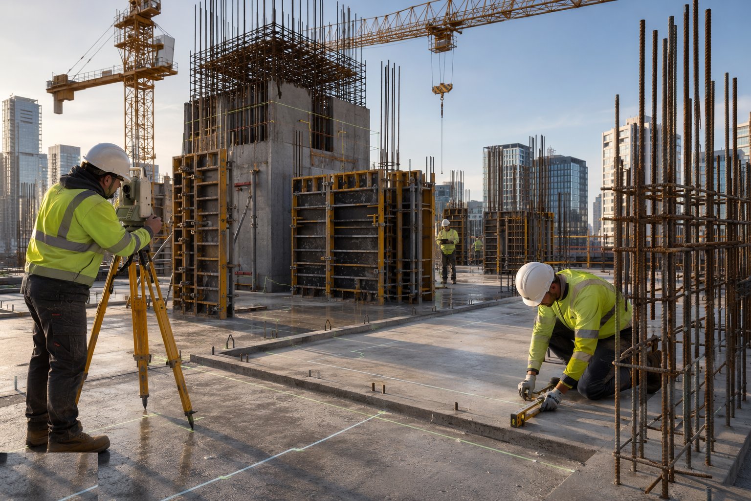 Set out, survey control and kicker preparation — Concrete Structural Walls, step 1