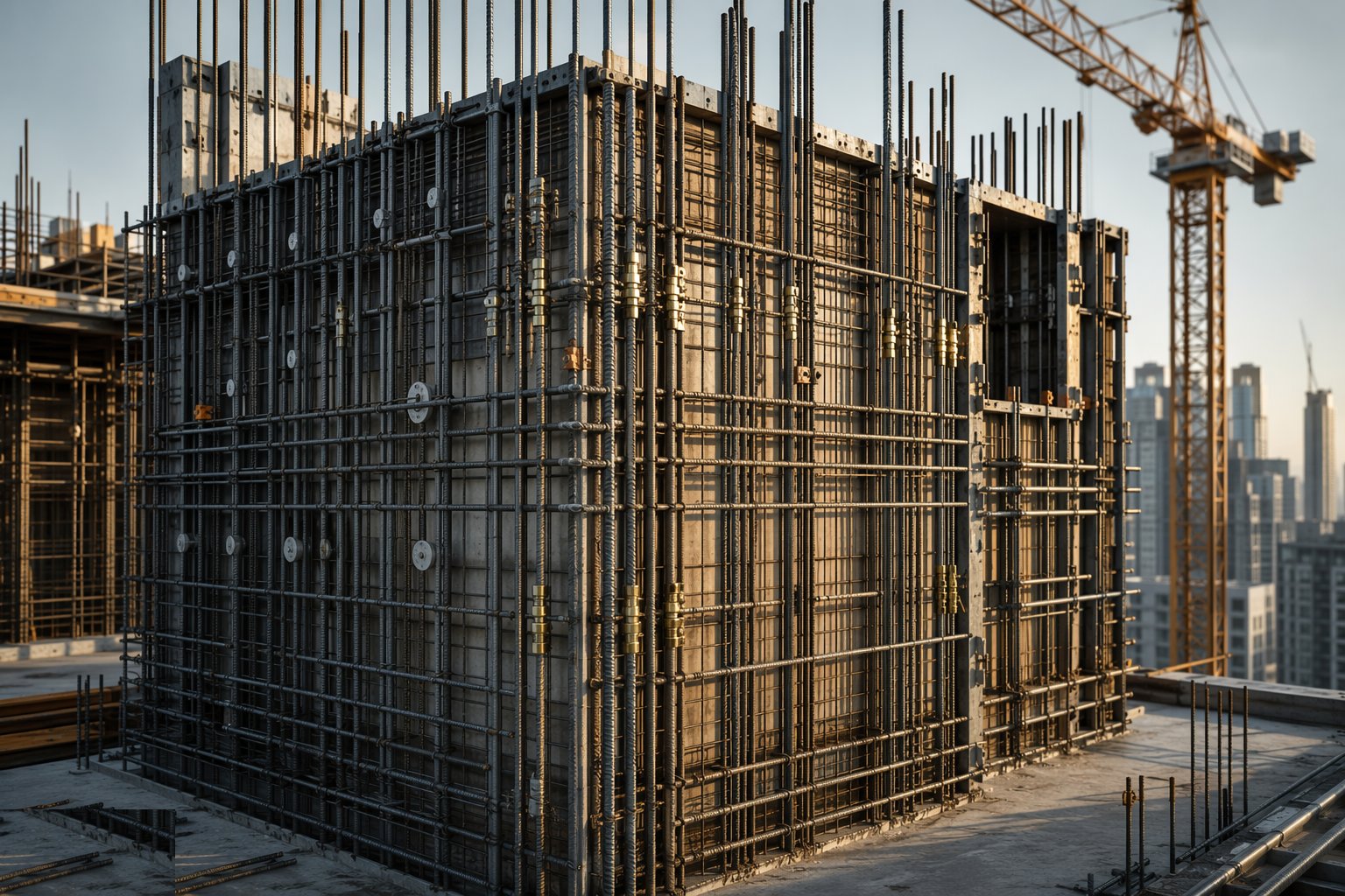 Fix reinforcement, couplers and cast-in items — Concrete Structural Walls, step 2