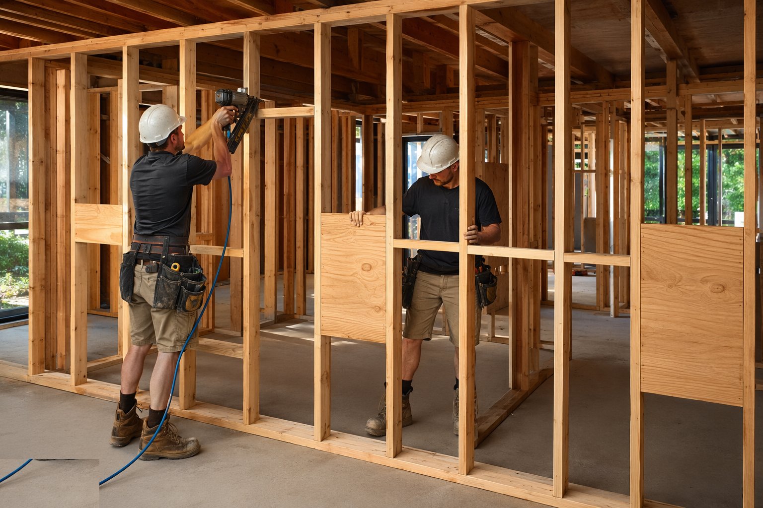 Stud walls, partitions, noggins and blocking — Carpentry — First & Second Fix, step 2