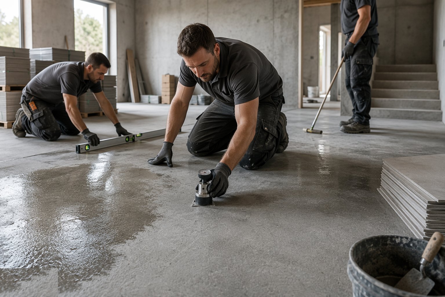 Test the substrate — moisture, level, soundness — Flooring & Floor Finishes, step 1