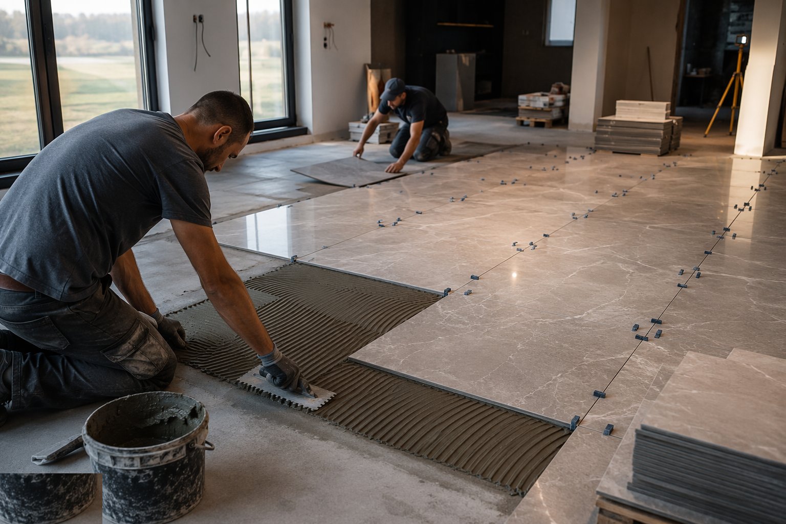 Lay the finish to the system — Flooring & Floor Finishes, step 5