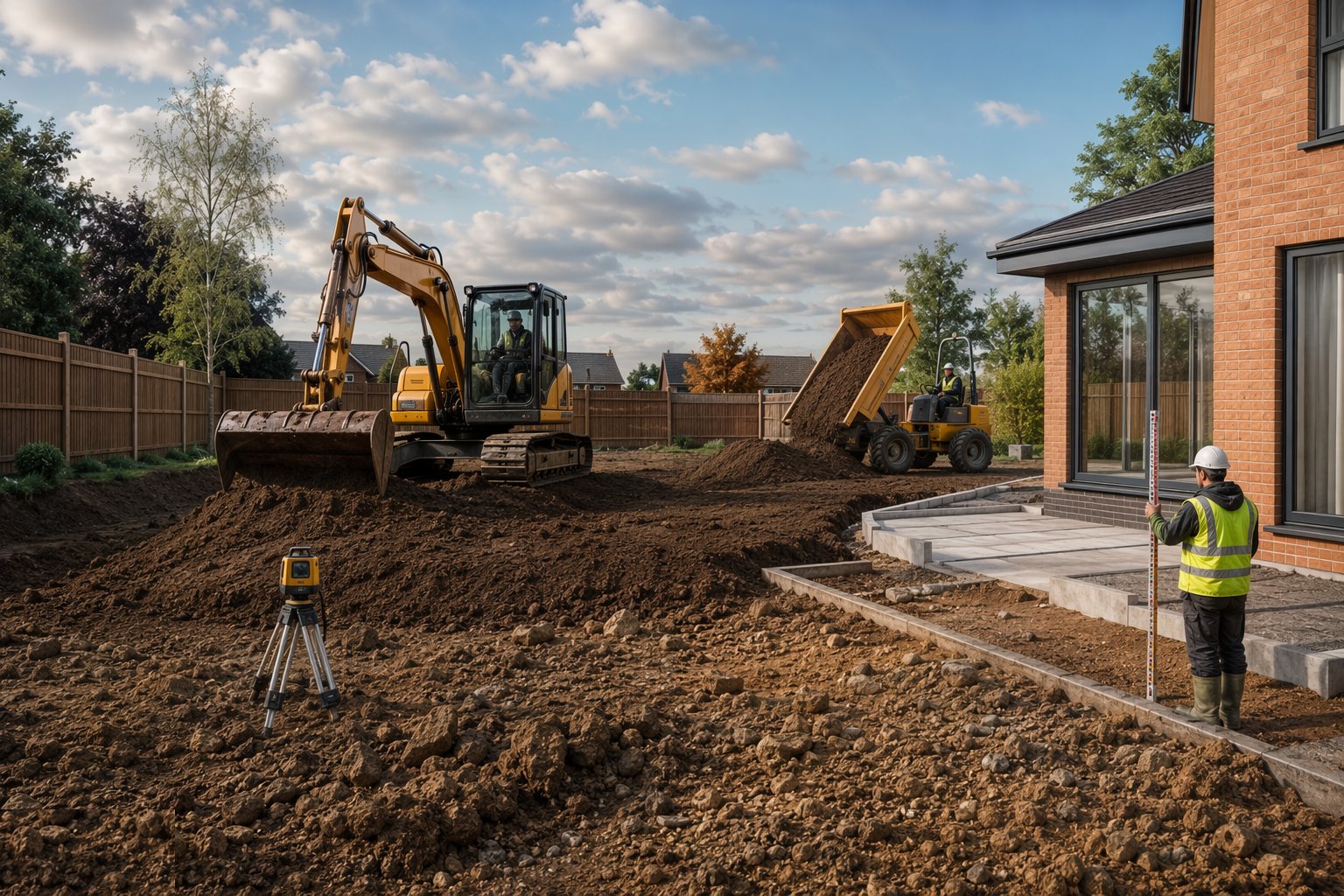Set levels and place the topsoil — Soft Landscaping & Gardens (Homes & Villas), step 1