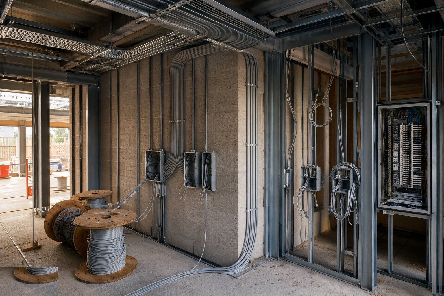 Pull and terminate cables — MEP — Electrical (First & Second Fix), step 3