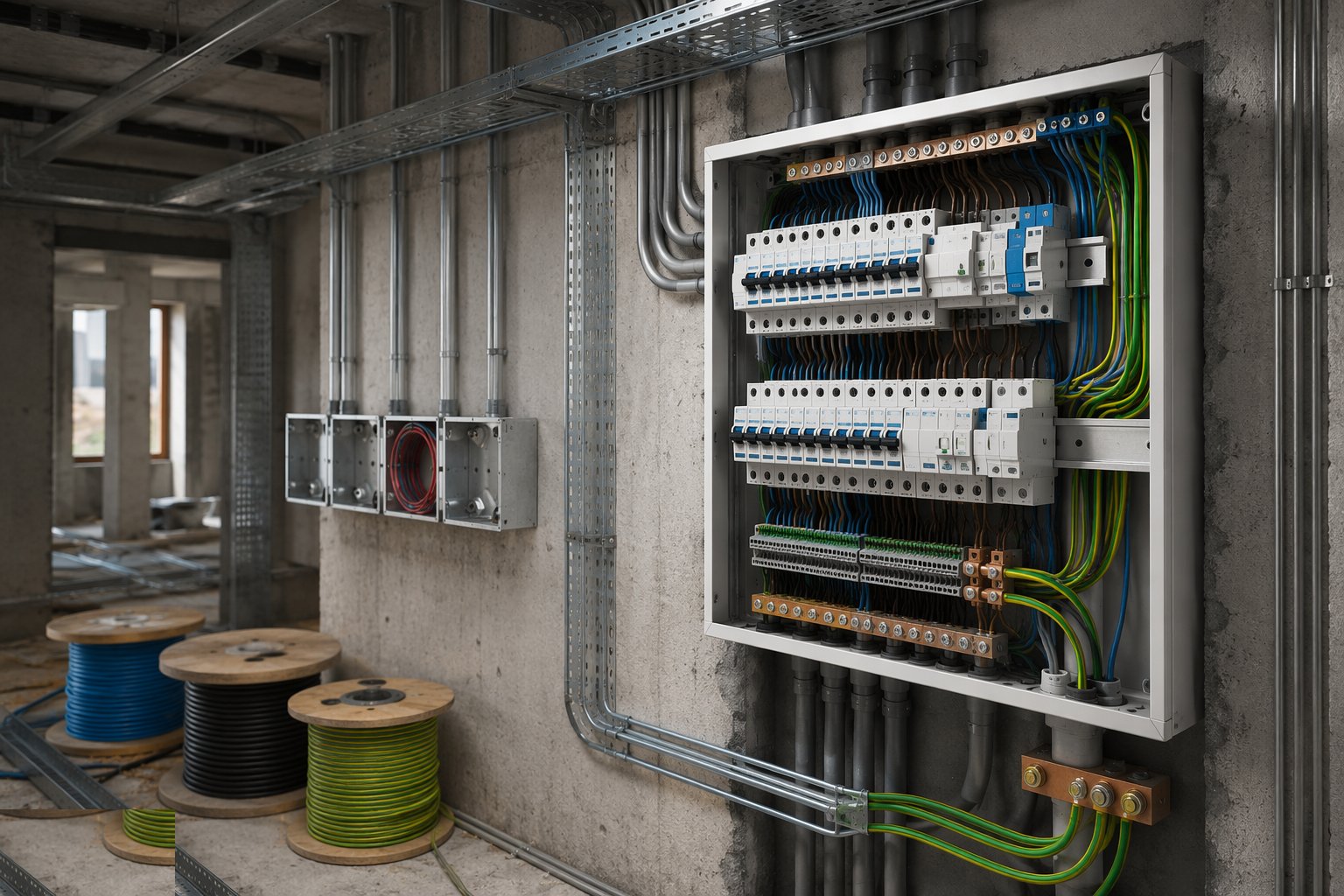 Distribution boards, earthing and bonding — MEP — Electrical (First & Second Fix), step 4