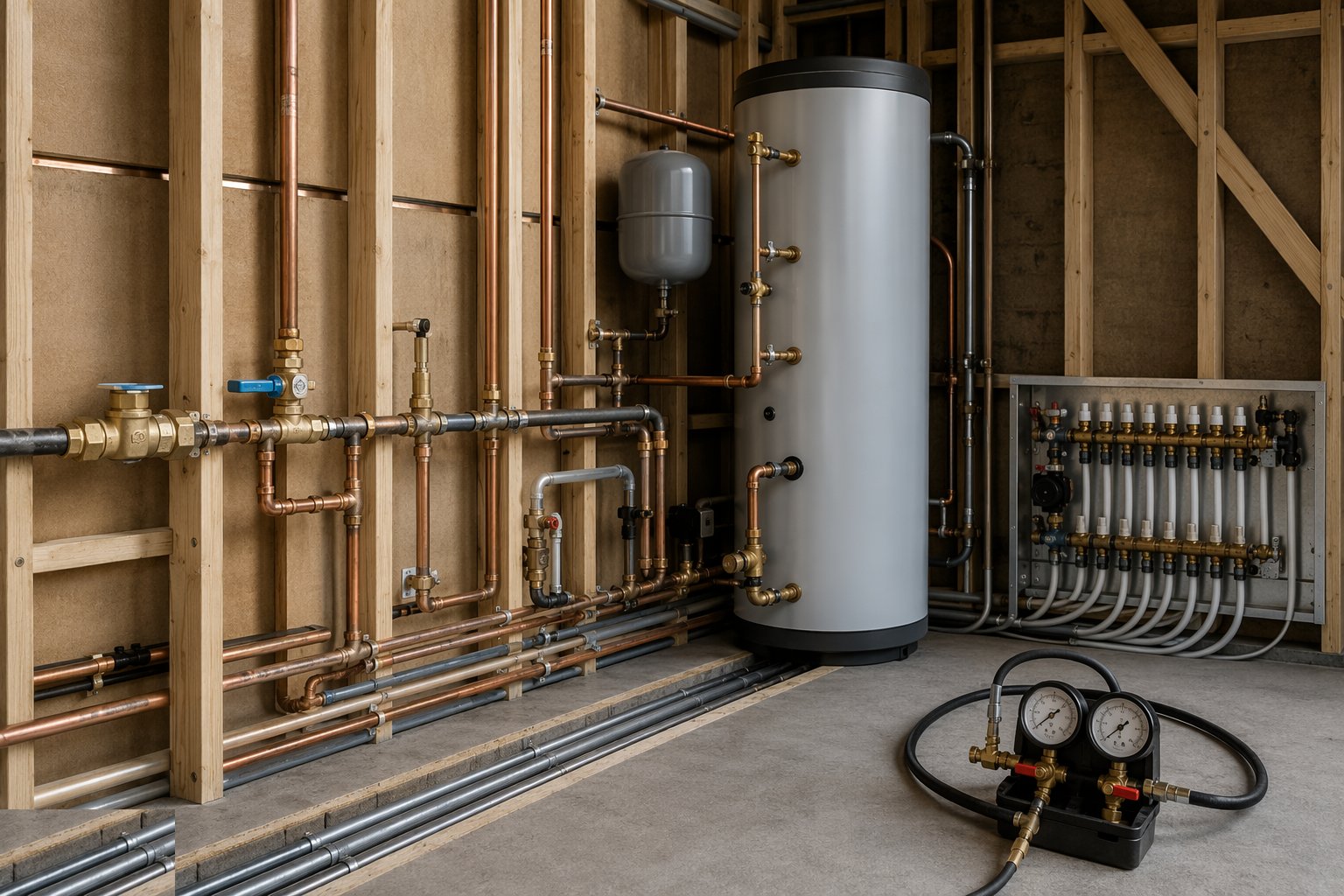 Install mains, tanks and boosted supplies — MEP — Plumbing (First & Second Fix), step 2