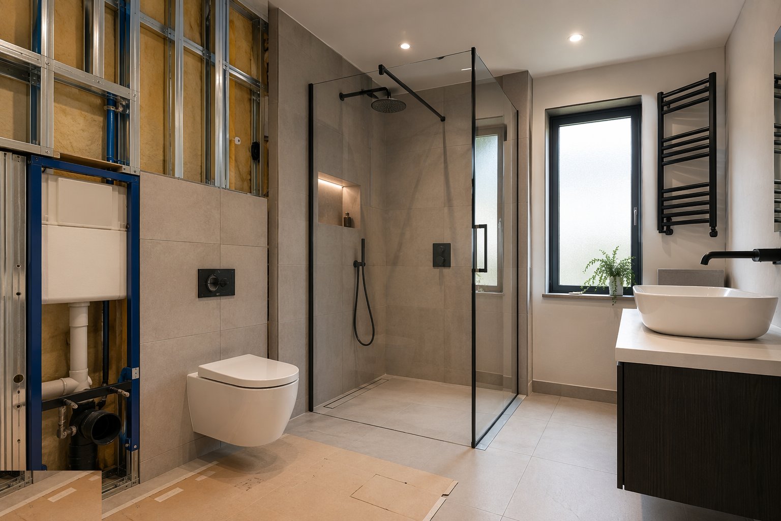 Fit accessories, screens and second-fix trims — Sanitary Installation, step 5