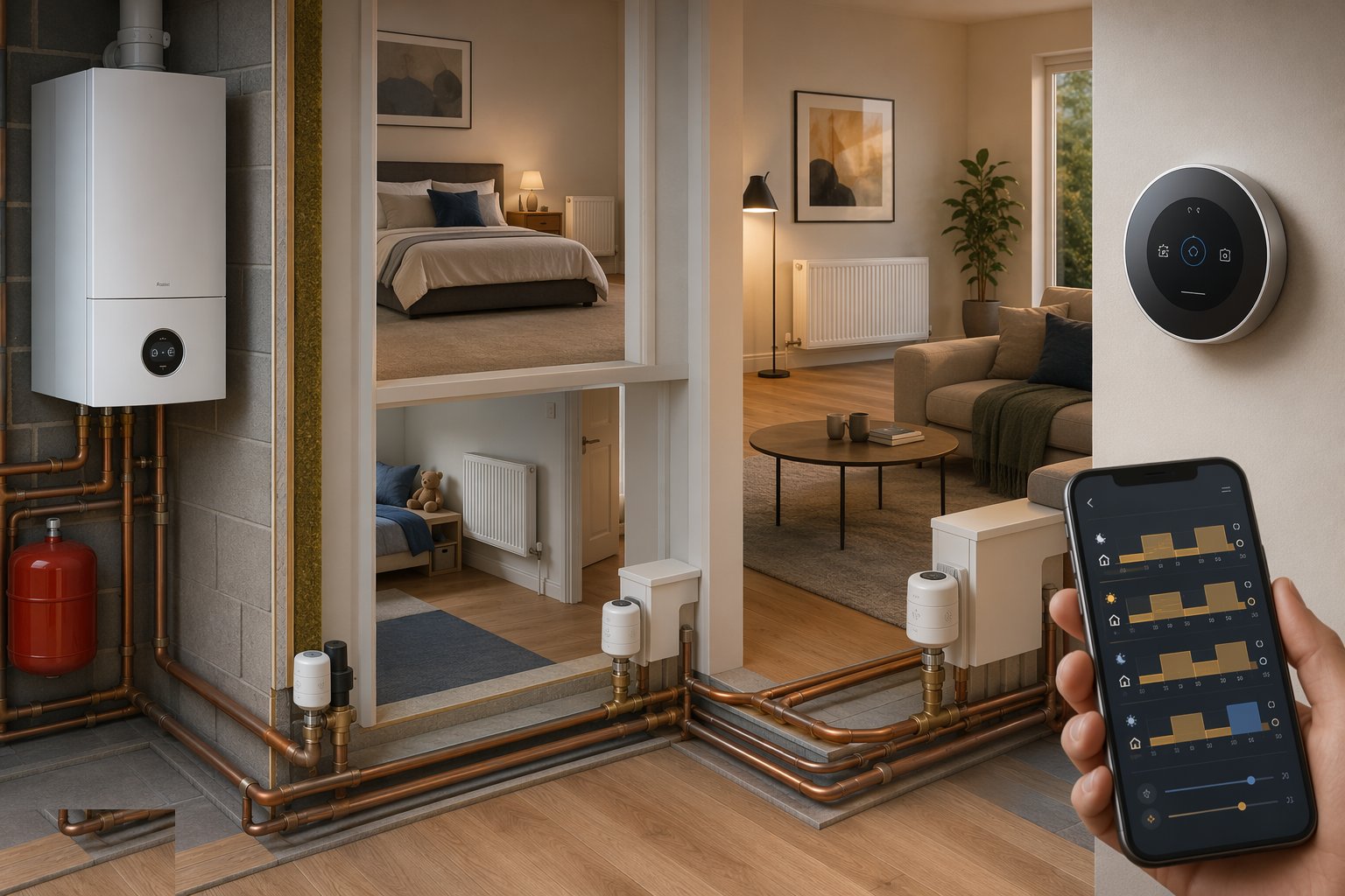 Set the TRVs and the schedules — TRVs & Heating Controls, step 6