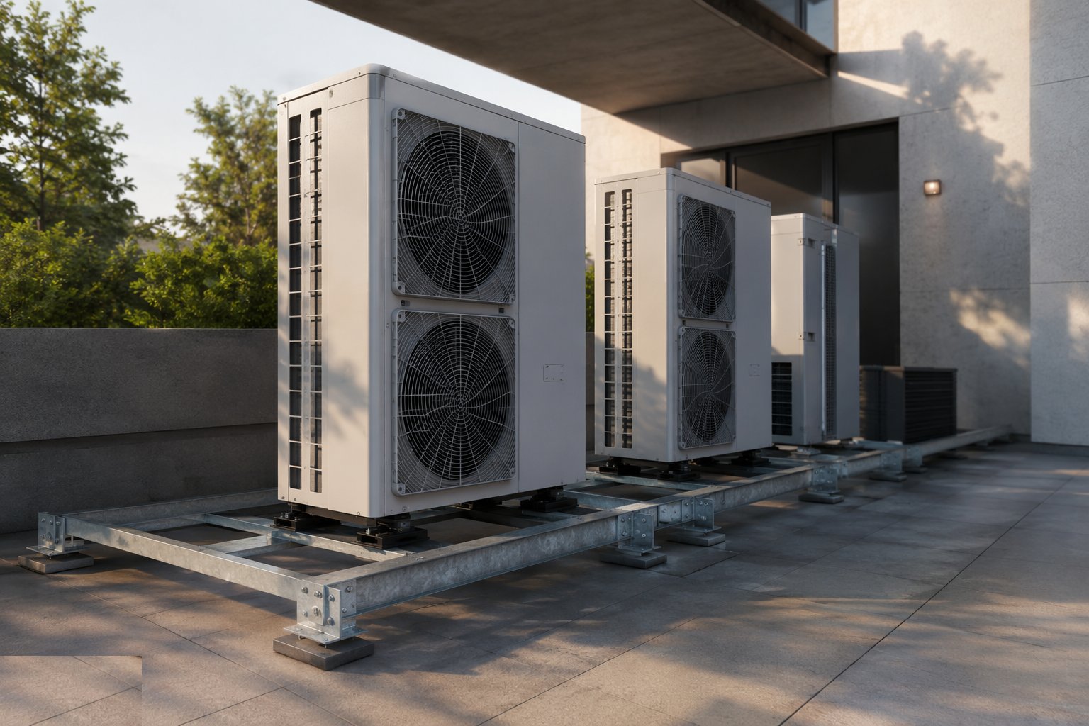 Install outdoor plant and bases — Ventilation & Air Conditioning, step 2