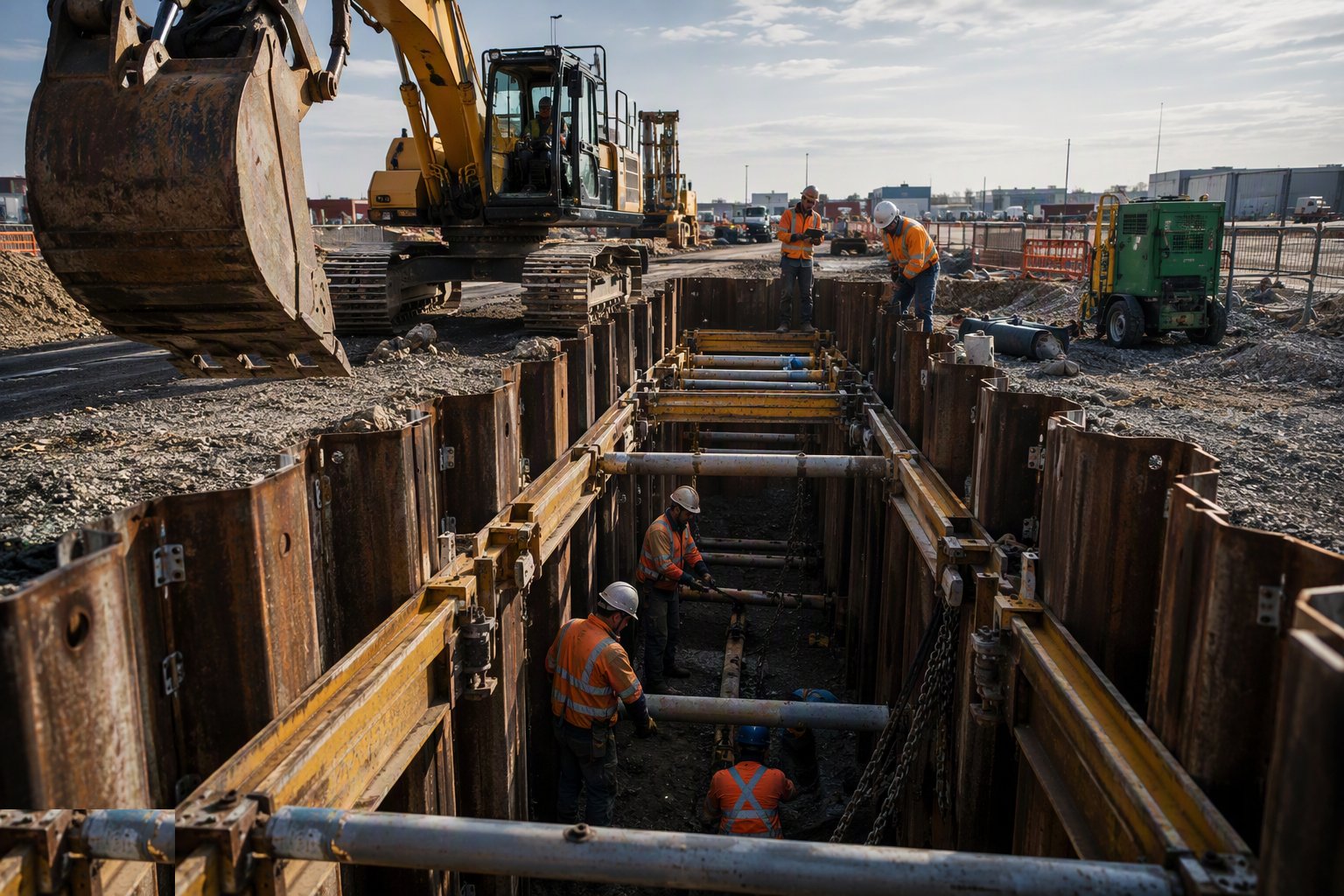 Classify the ground and check the services — Excavation Support and Trench Shoring, step 1