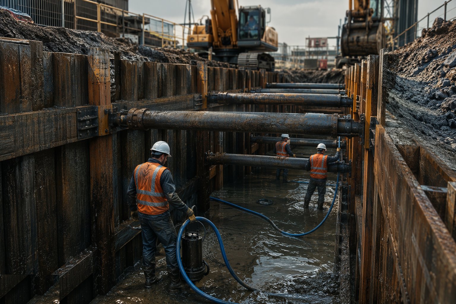 Manage water as it appears — Excavation Support and Trench Shoring, step 5