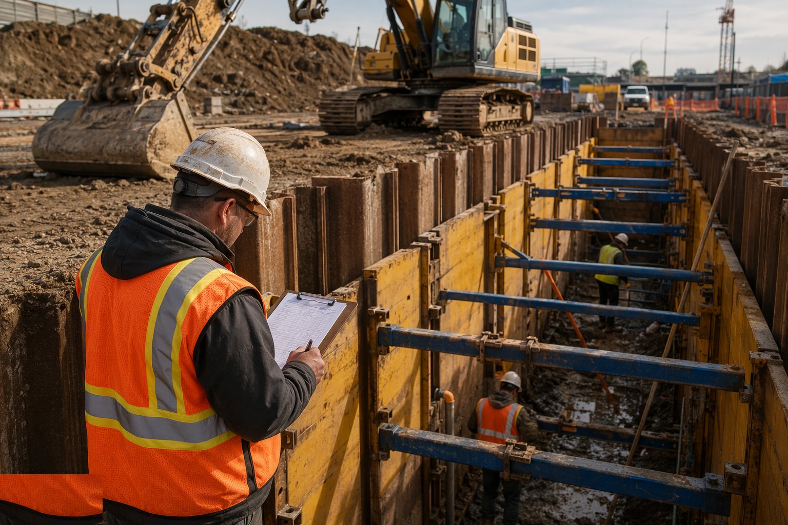 Inspect daily and after every event — Excavation Support and Trench Shoring, step 7