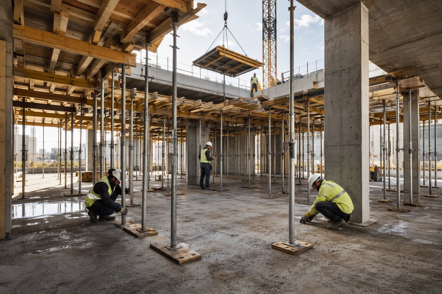 Verify the founding level and set precamber — Horizontal Formwork and Falsework, step 2