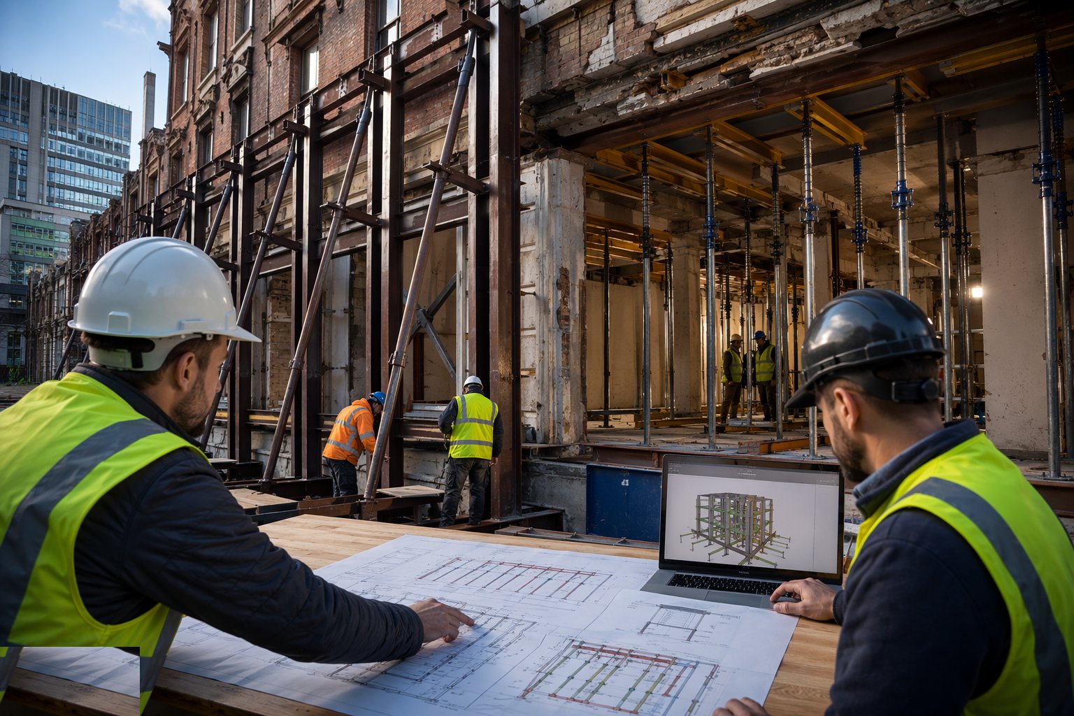 Design the scheme and agree the sequence — Propping, Façade Retention and Temporary Support, step 2