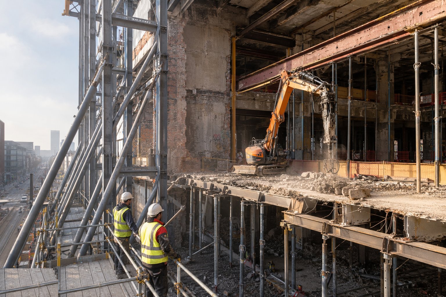 Hand over to demolition behind the support — Propping, Façade Retention and Temporary Support, step 6