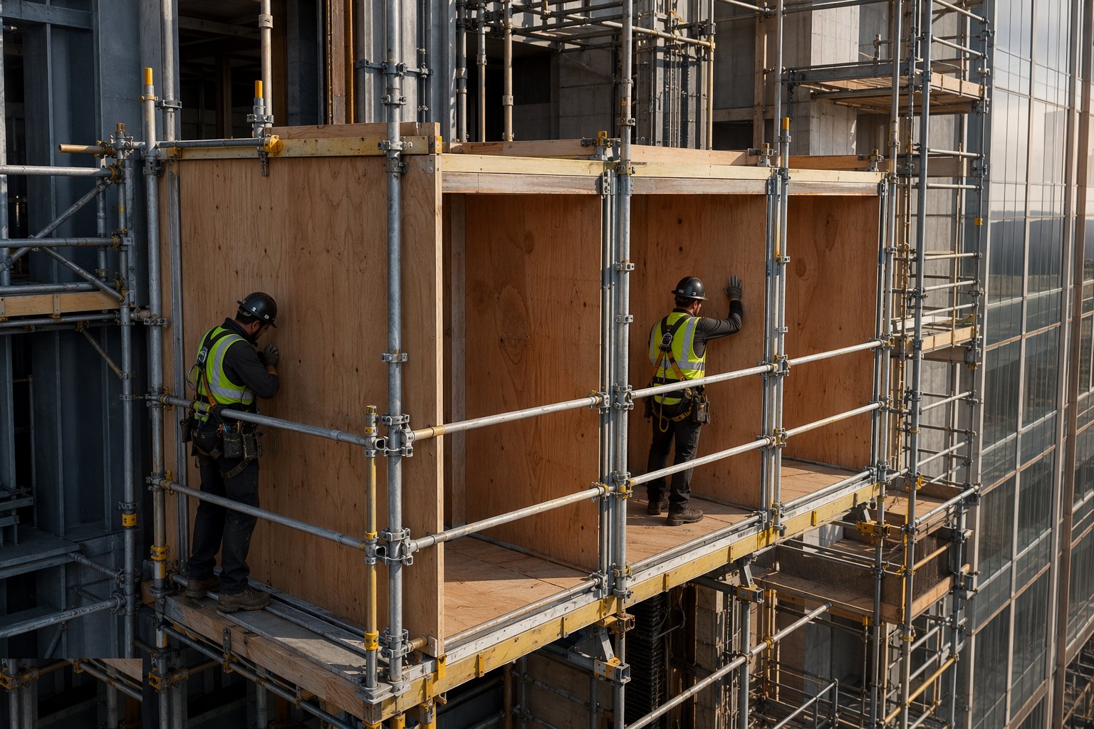 Board, guard and fit out the working lifts — Scaffolding and Access Systems, step 5