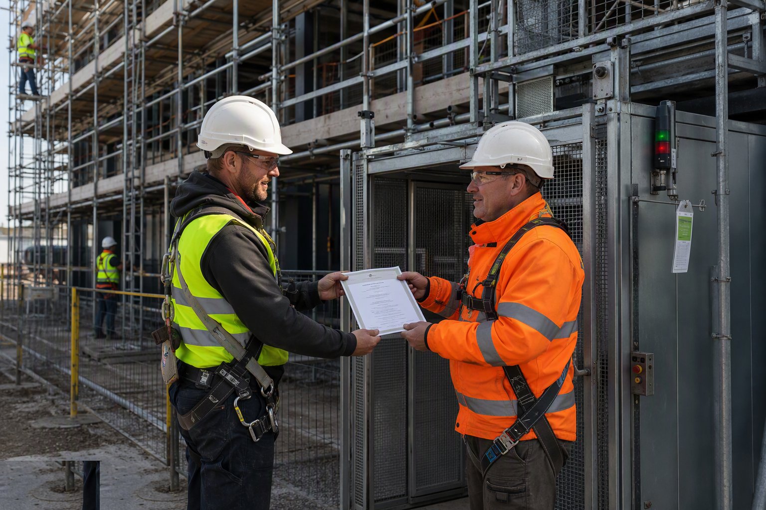 Hand over with a certificate and tag it — Scaffolding and Access Systems, step 6