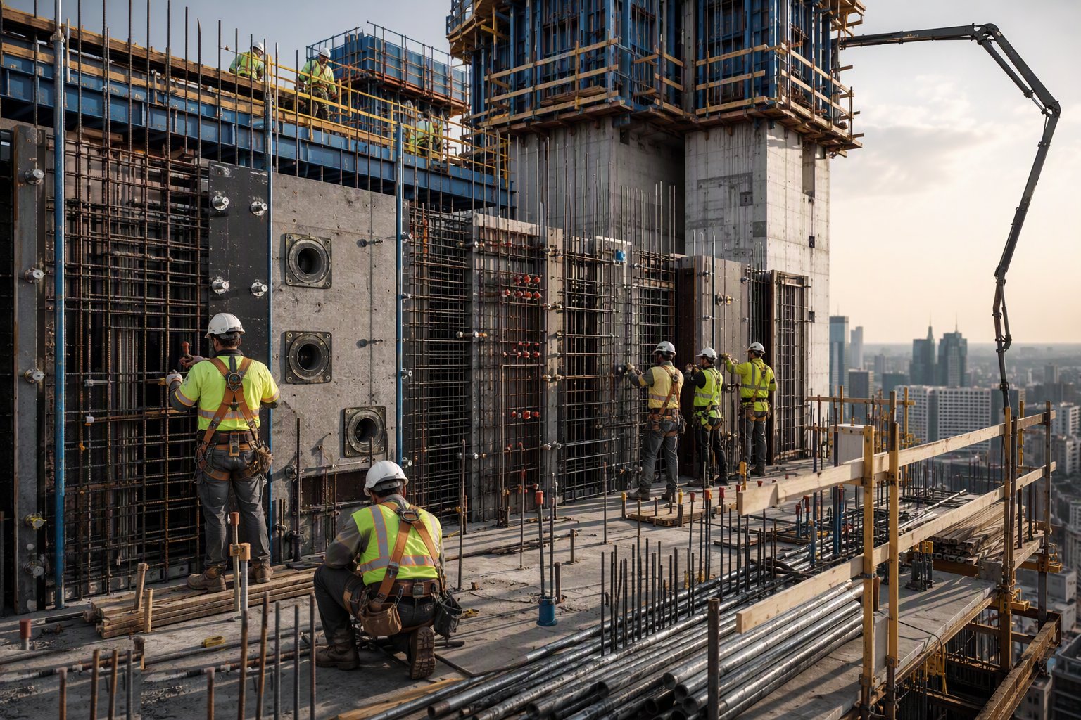 Fix reinforcement and cast-ins before closing — Vertical Formwork — Wall, Column, Climbing and Jump Form, step 3