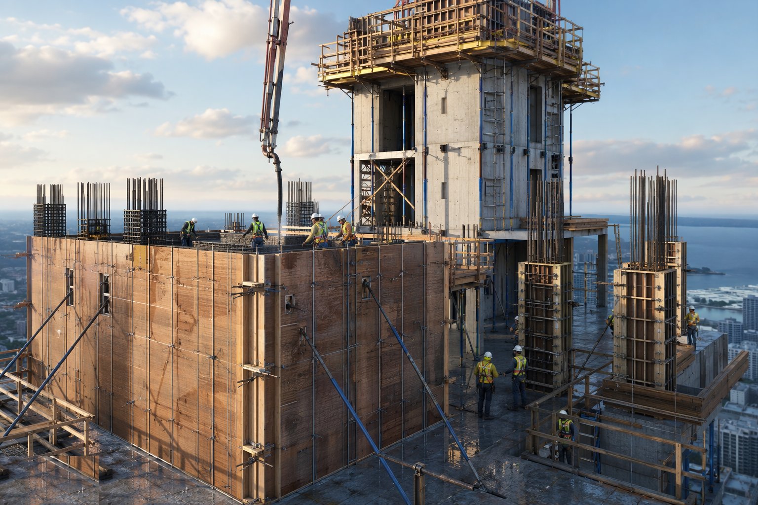 Erect, plumb and seal the forms — Vertical Formwork — Wall, Column, Climbing and Jump Form, step 4