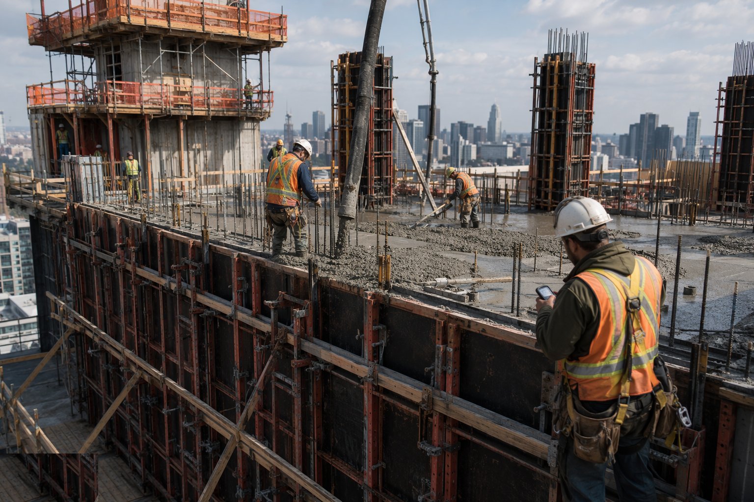 Pour in lifts at the design rate — Vertical Formwork — Wall, Column, Climbing and Jump Form, step 5
