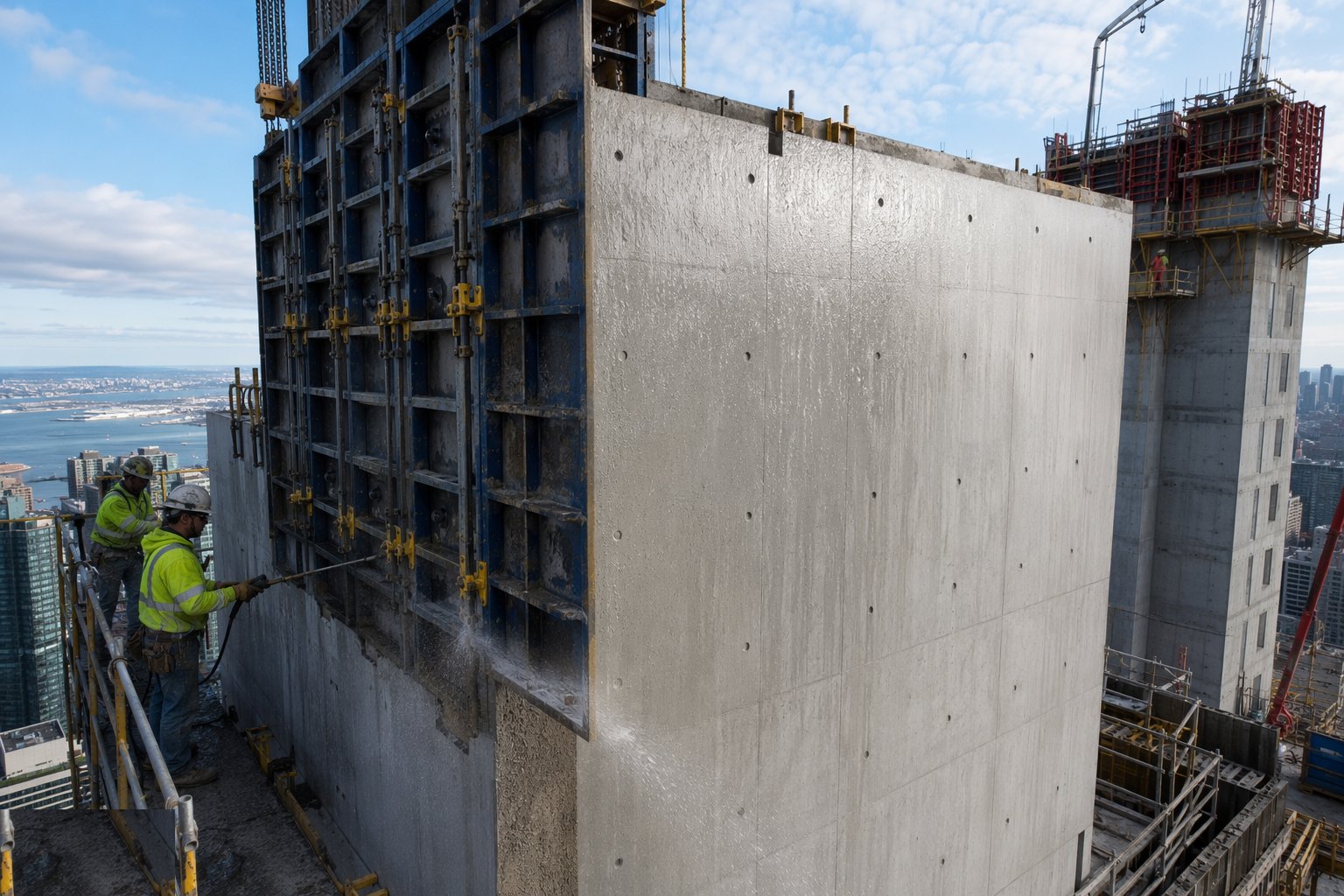 Cure the faces immediately — Vertical Formwork — Wall, Column, Climbing and Jump Form, step 7