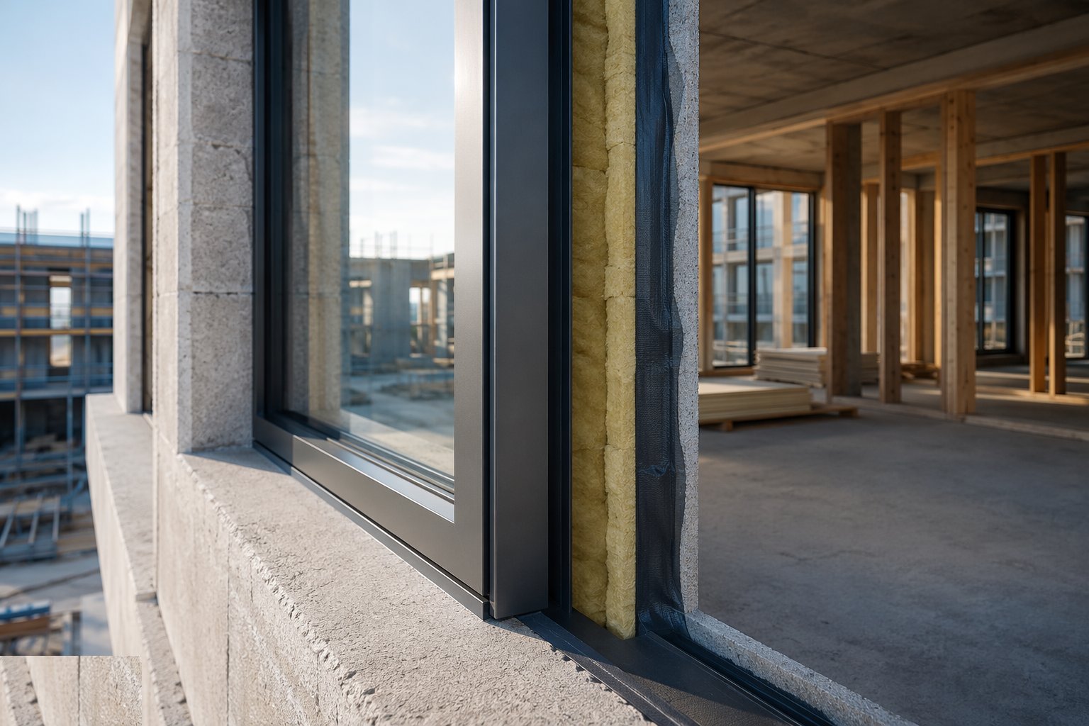 Seal the perimeter and insulate the gap — Aluminium systems, step 5