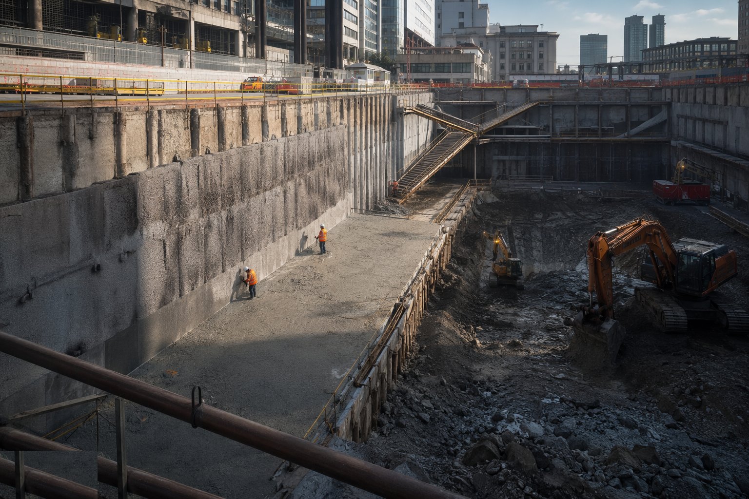 Protect and blind the formation immediately — Basement / deep excavation, step 5