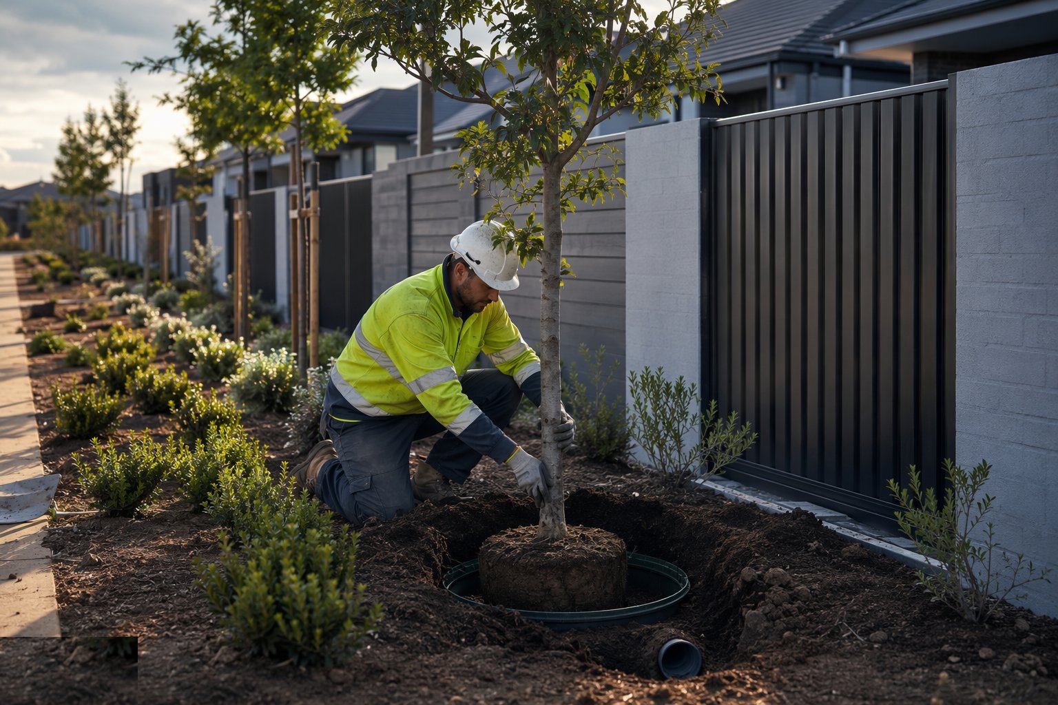 Plant the trees and shrubs — Boundaries and soft landscaping, step 4