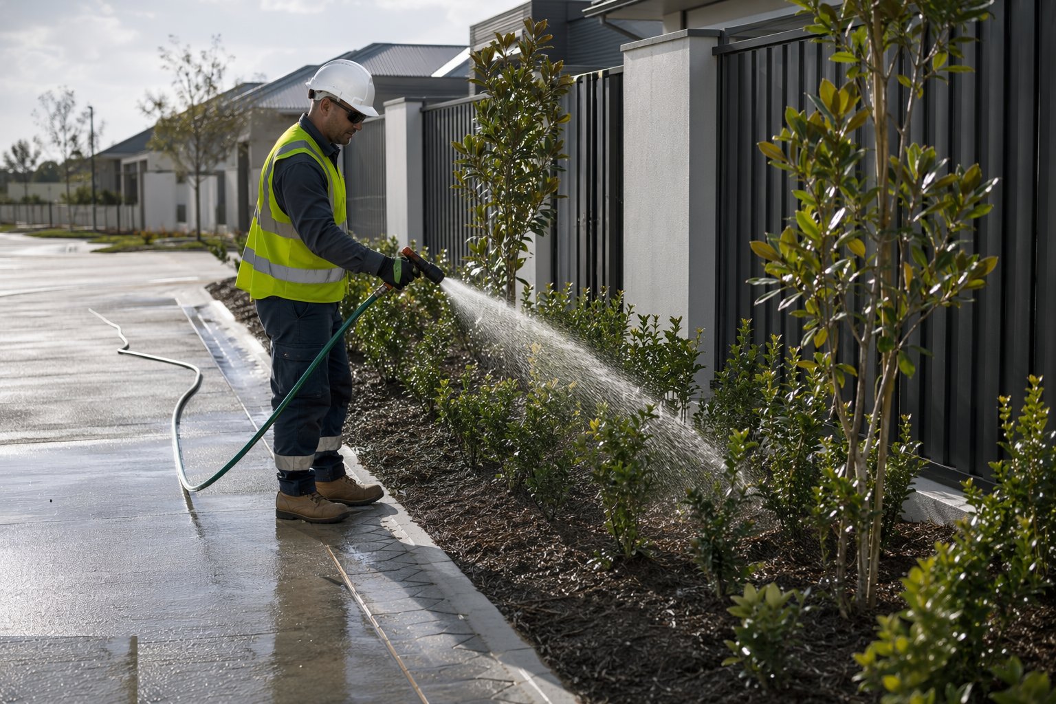 Maintain to establishment — Boundaries and soft landscaping, step 6