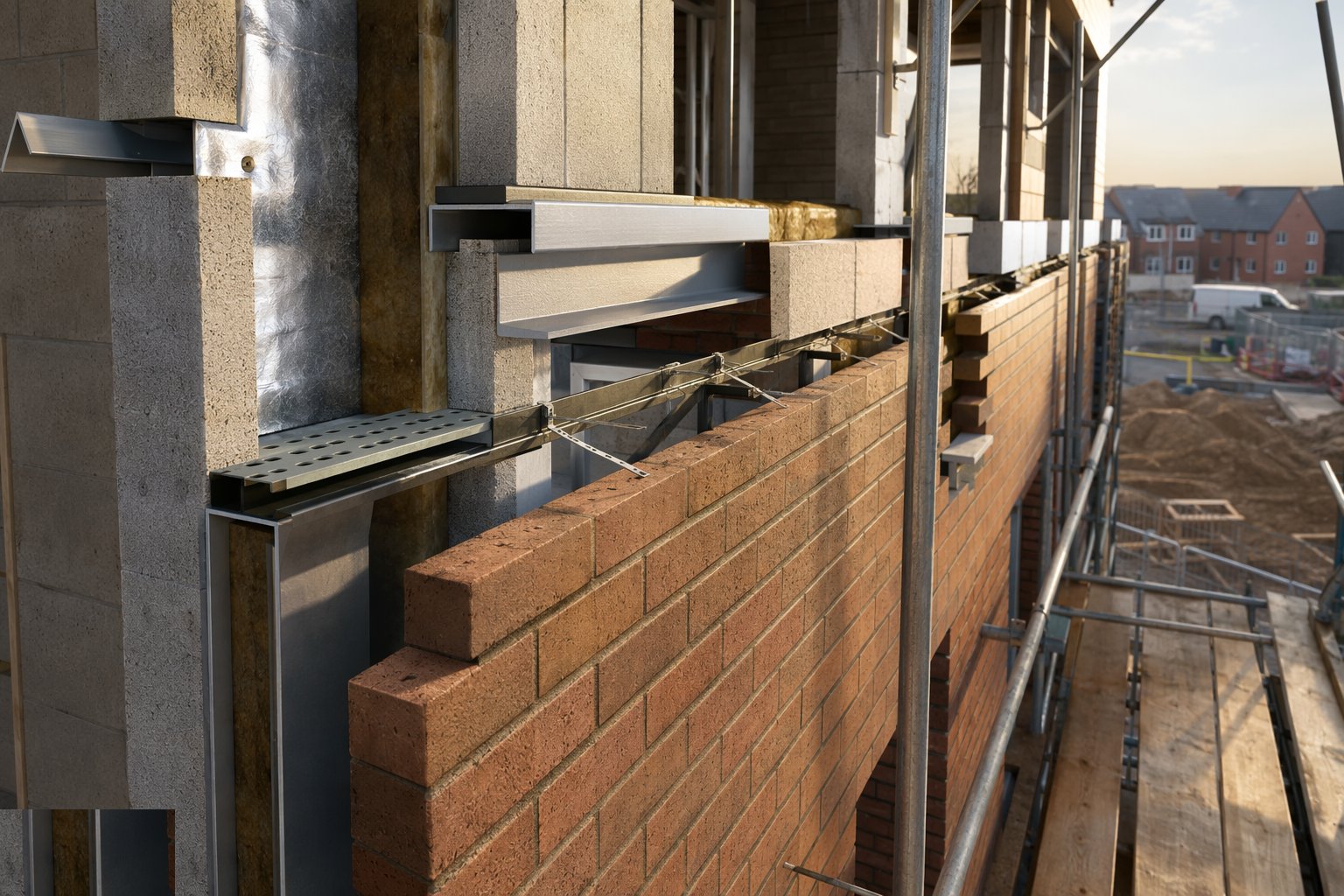 Form trays, weeps and openings at every level — Brickwork outer leaf, step 3