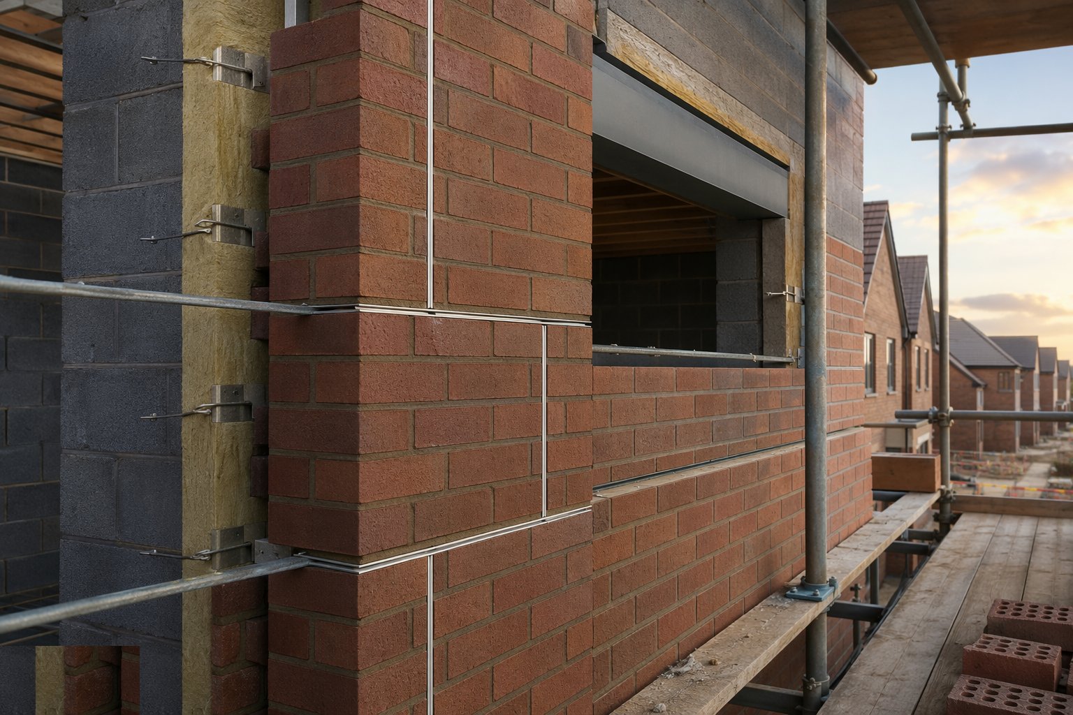 Form movement joints where designed — Brickwork outer leaf, step 4