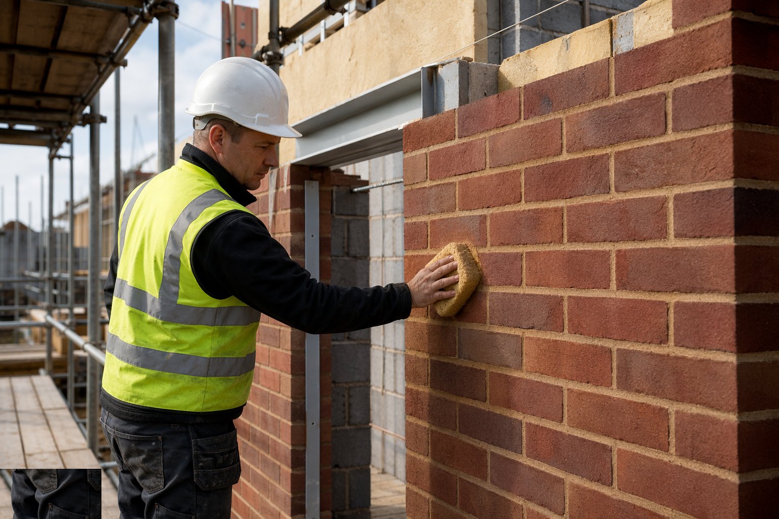 Clean down, inspect and certify the leaf — Brickwork outer leaf, step 6