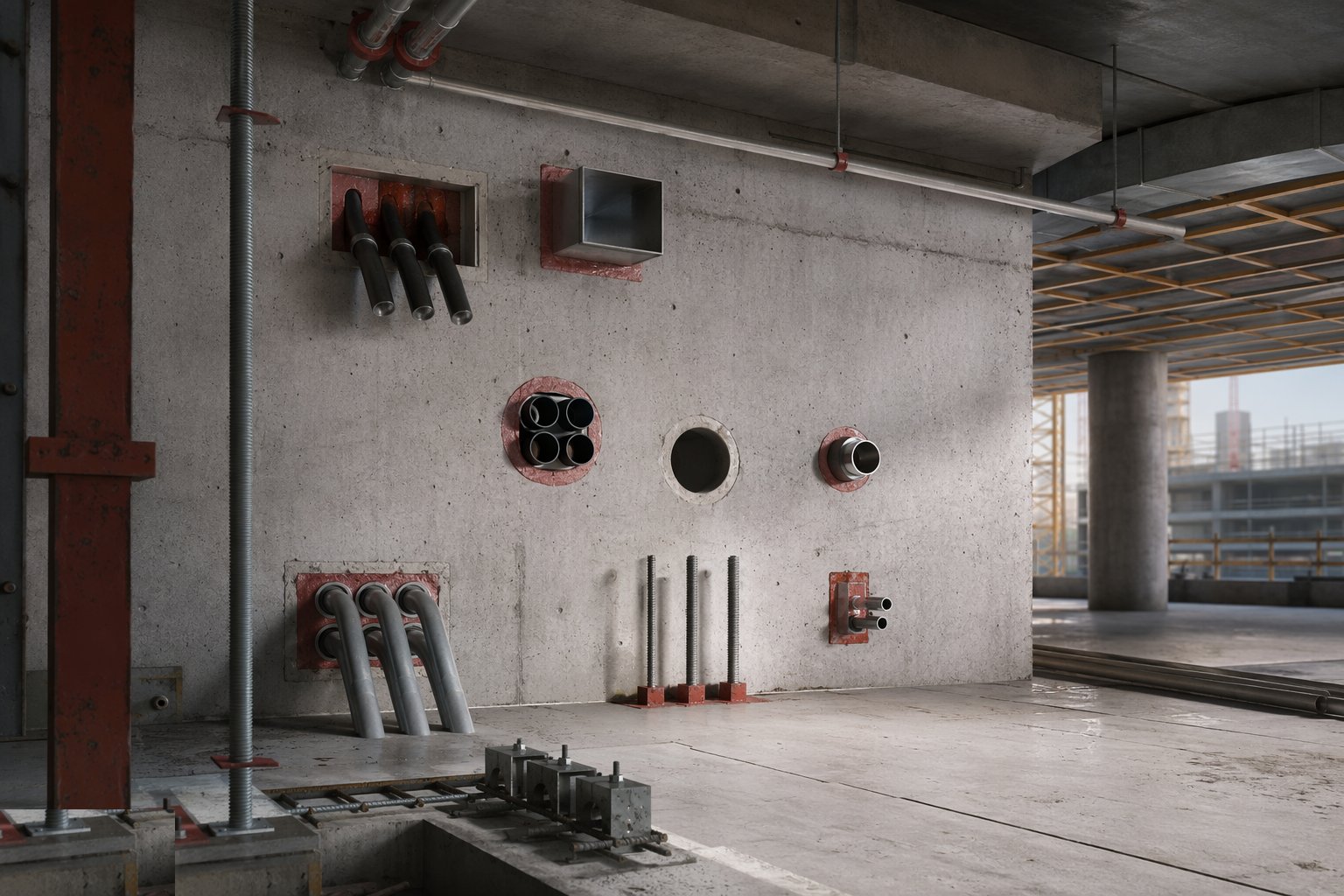 Issue the builderswork drawing before the structure — Builderswork and fire stopping, step 1