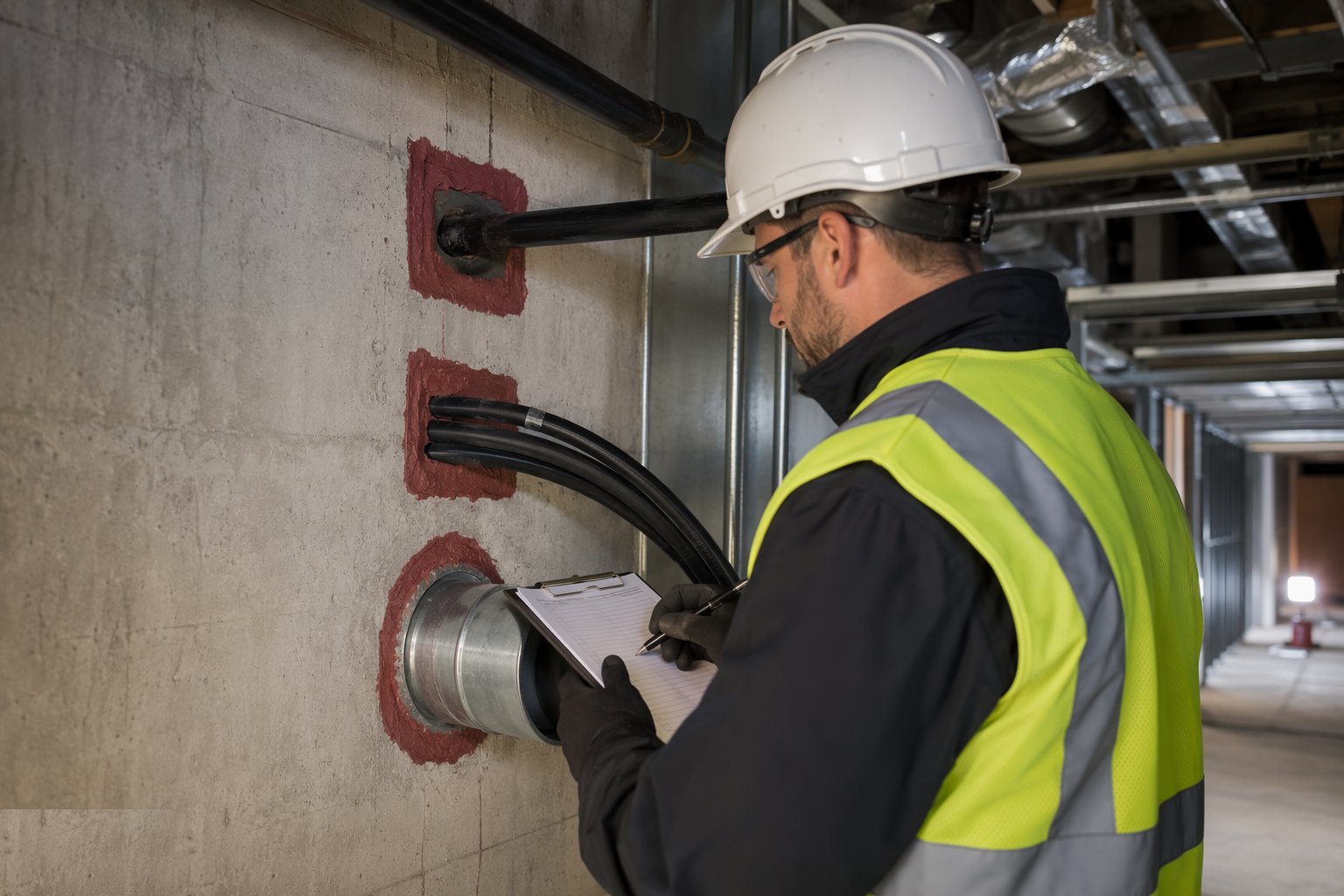 Inspect and close out — Builderswork and fire stopping, step 5