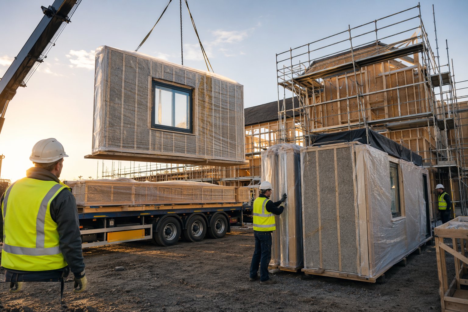 Receive, inspect and protect the panels — Closed-panel timber frame, step 2