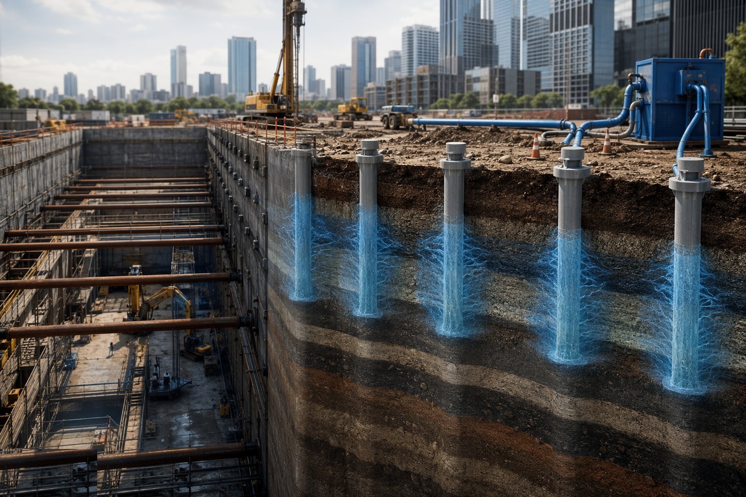 Establish the hydrogeology and the key stratum — Cut-off and recharge, step 1
