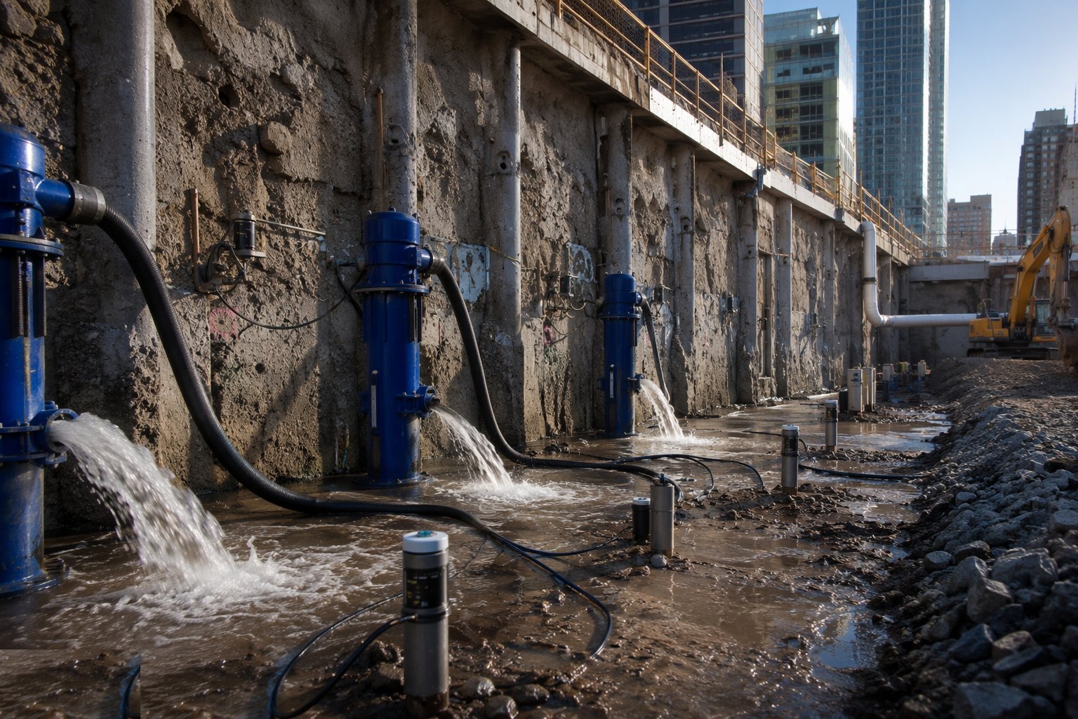 Commission residual pumping and monitoring — Cut-off and recharge, step 3