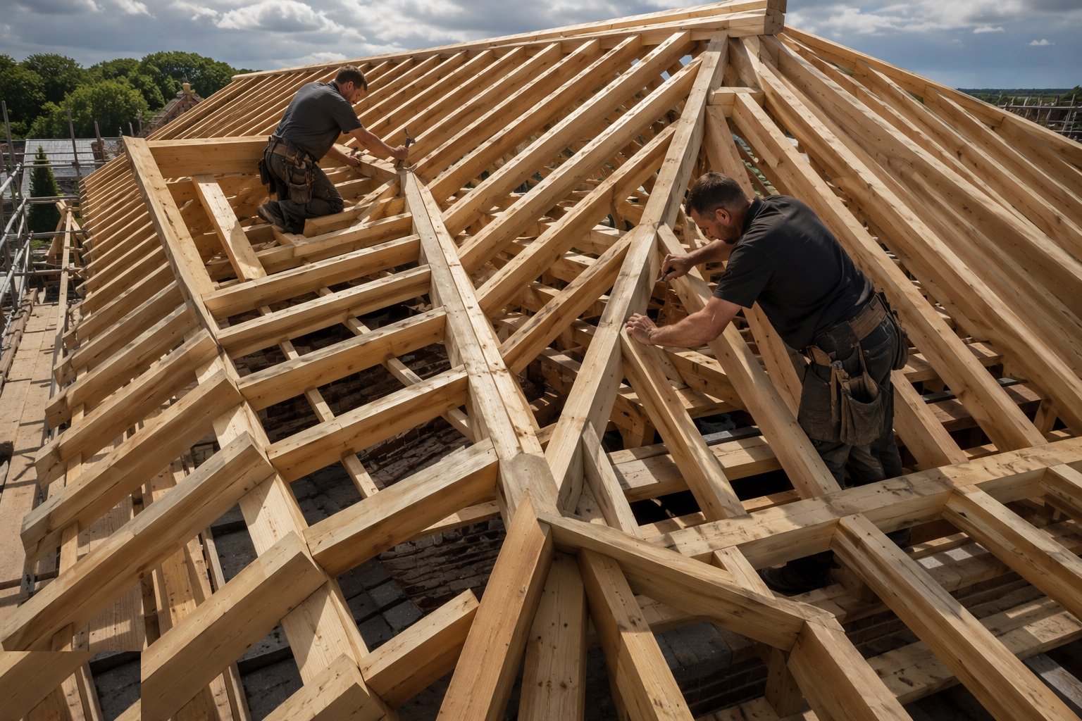 Form hips, valleys and openings — Cut roofs and traditional carpentry, step 4