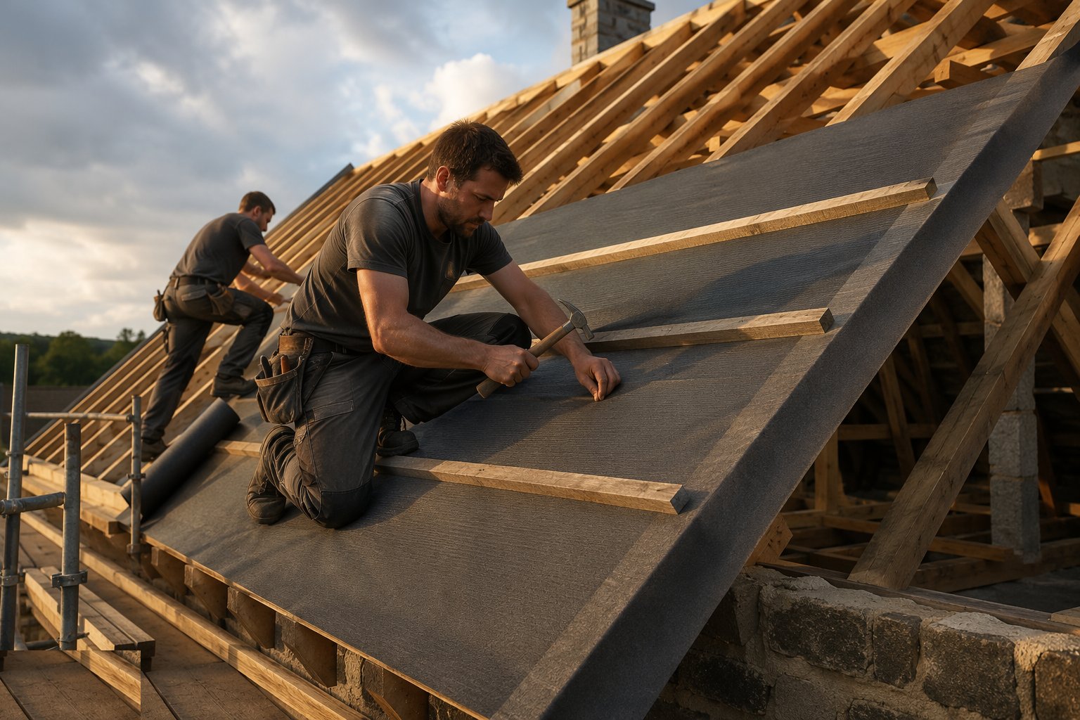 Underlay, ventilate and batten — Cut roofs and traditional carpentry, step 5