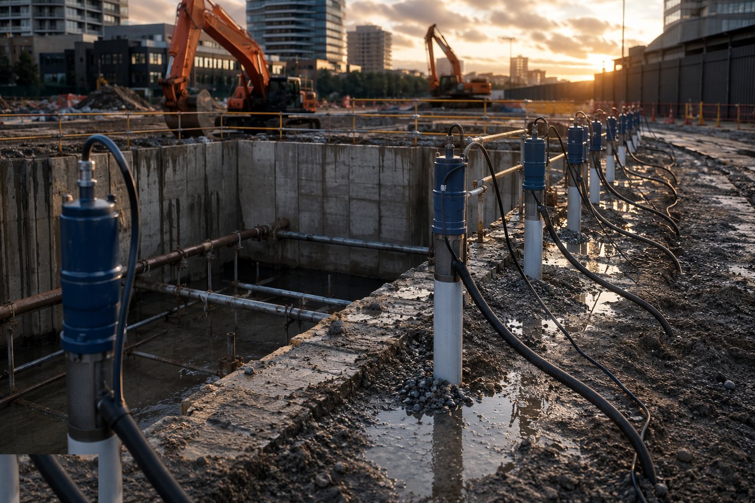 Set pumps and commission the ring — Deep wells and ejectors, step 3