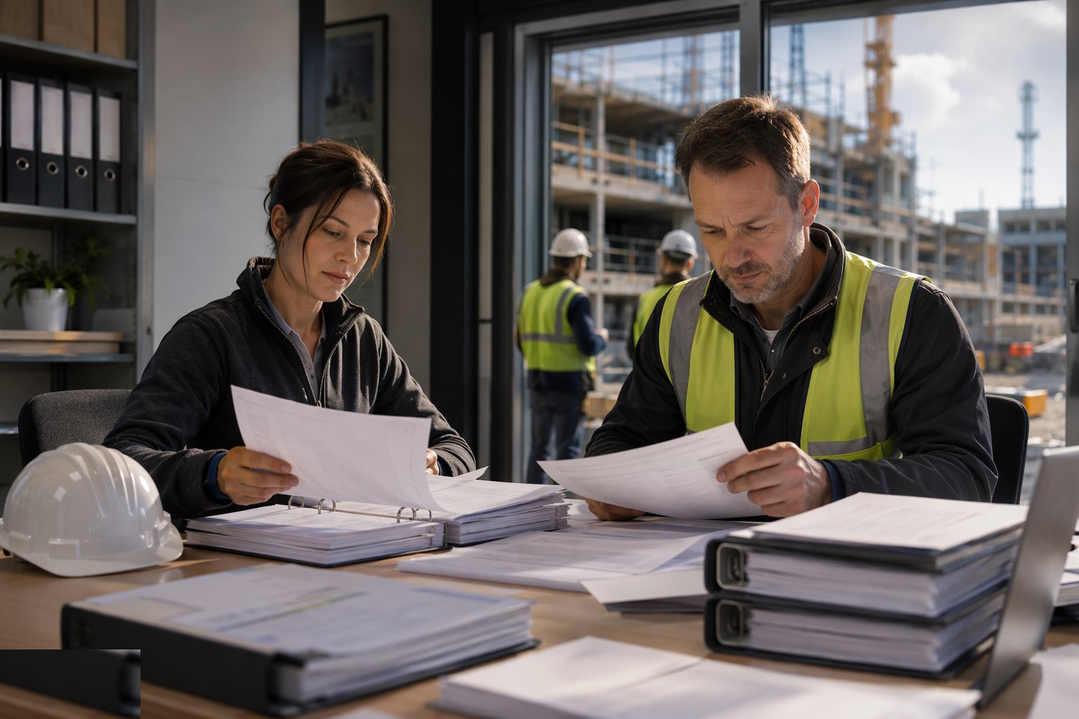 Collate warranties and statutory certificates — Documentation: O&M, H&S file, warranties, step 5