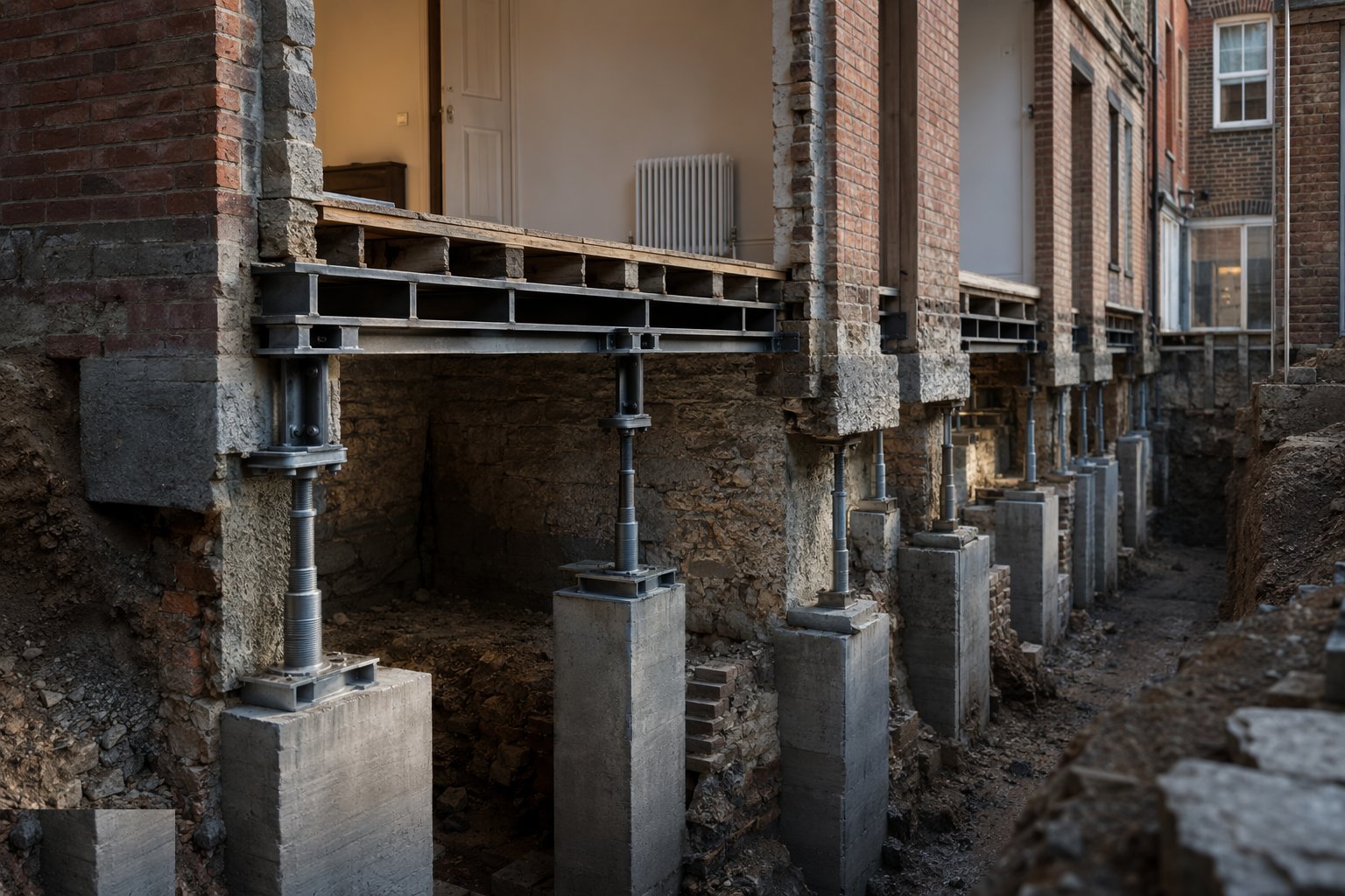 Survey, notify and design the sequence — Domestic cellars and underpinning, step 1