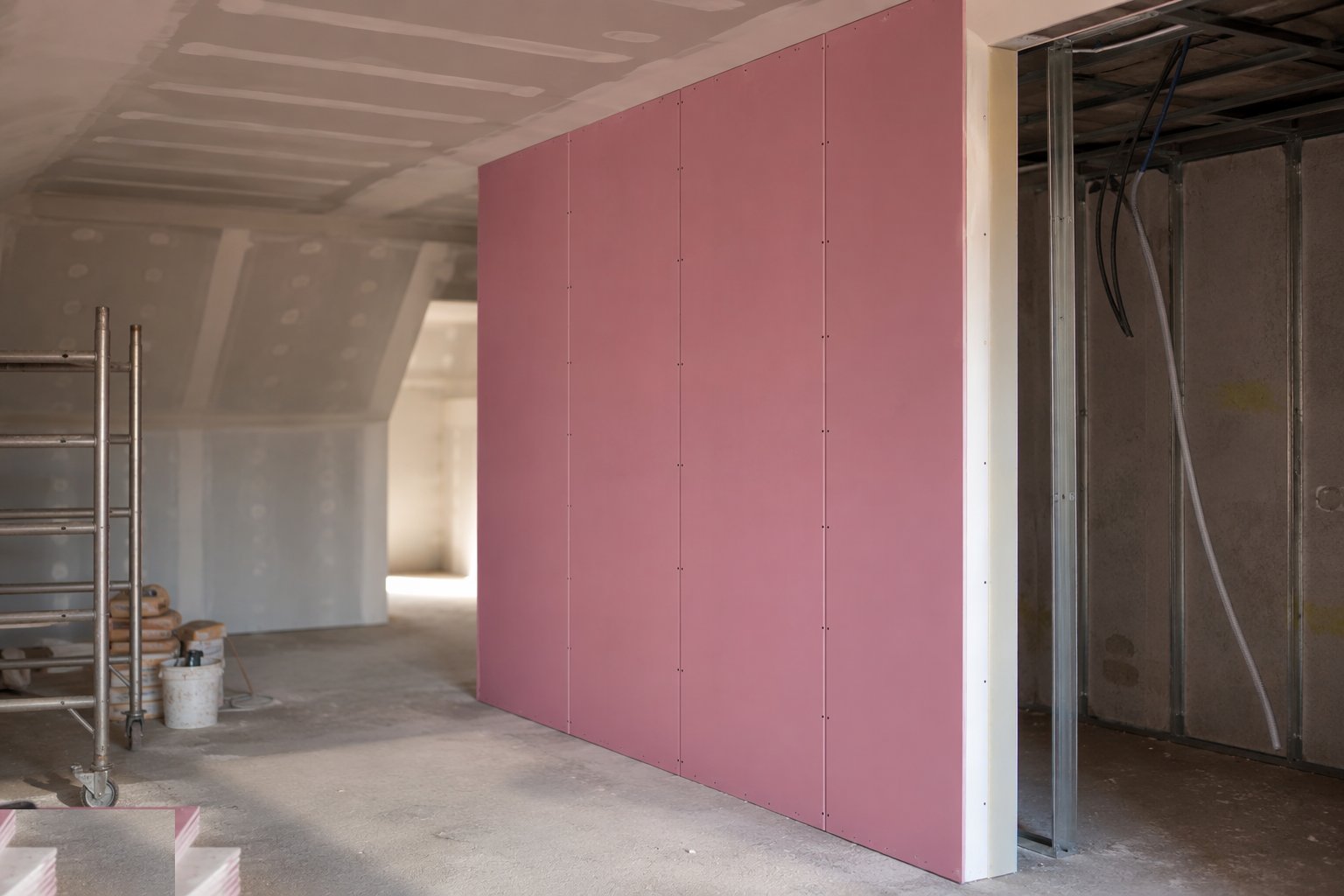 Board to the specification — Dry lining and plastering, step 2